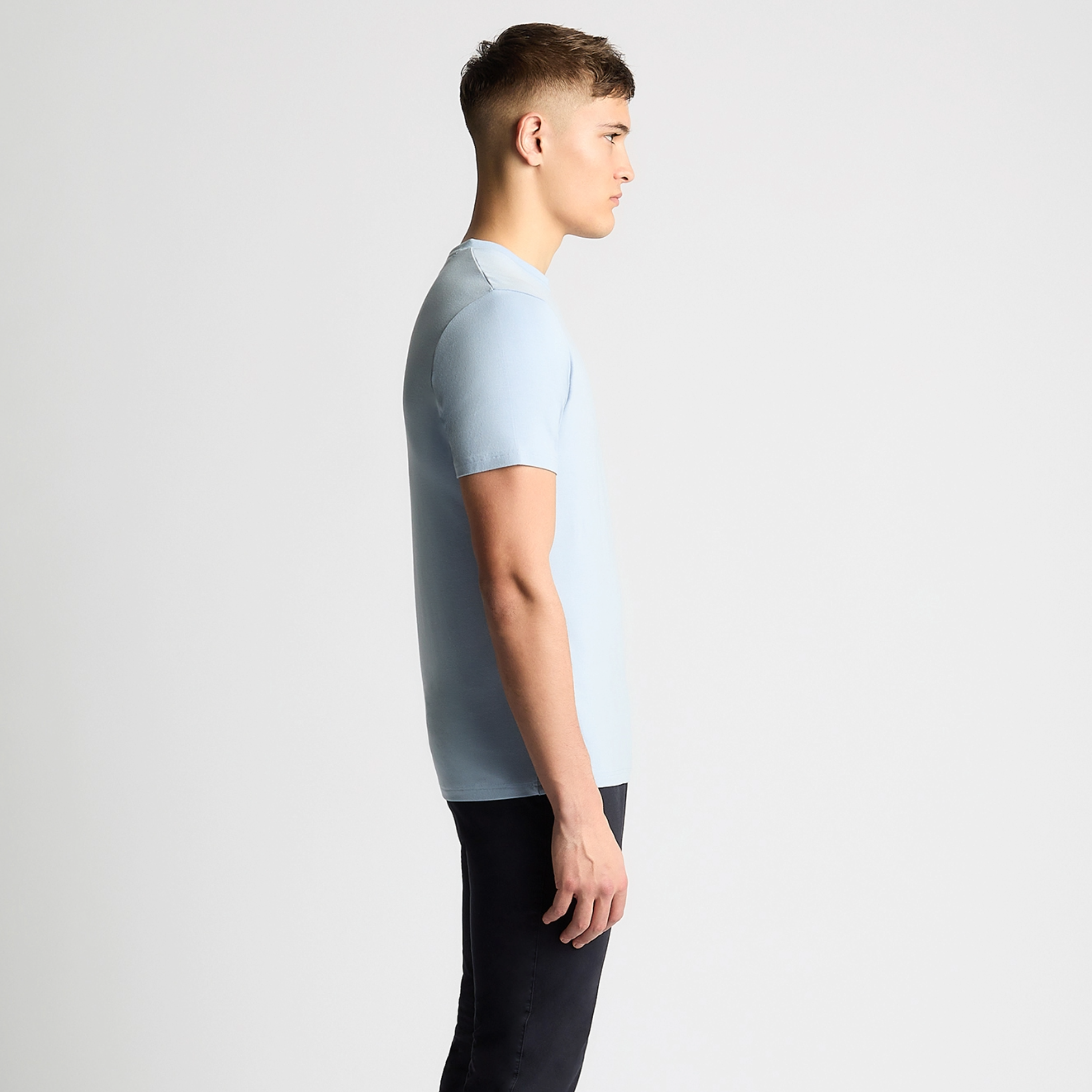 Remus Relaxed Fit Crew Neck Tencel T-Shirt - Light Blue
