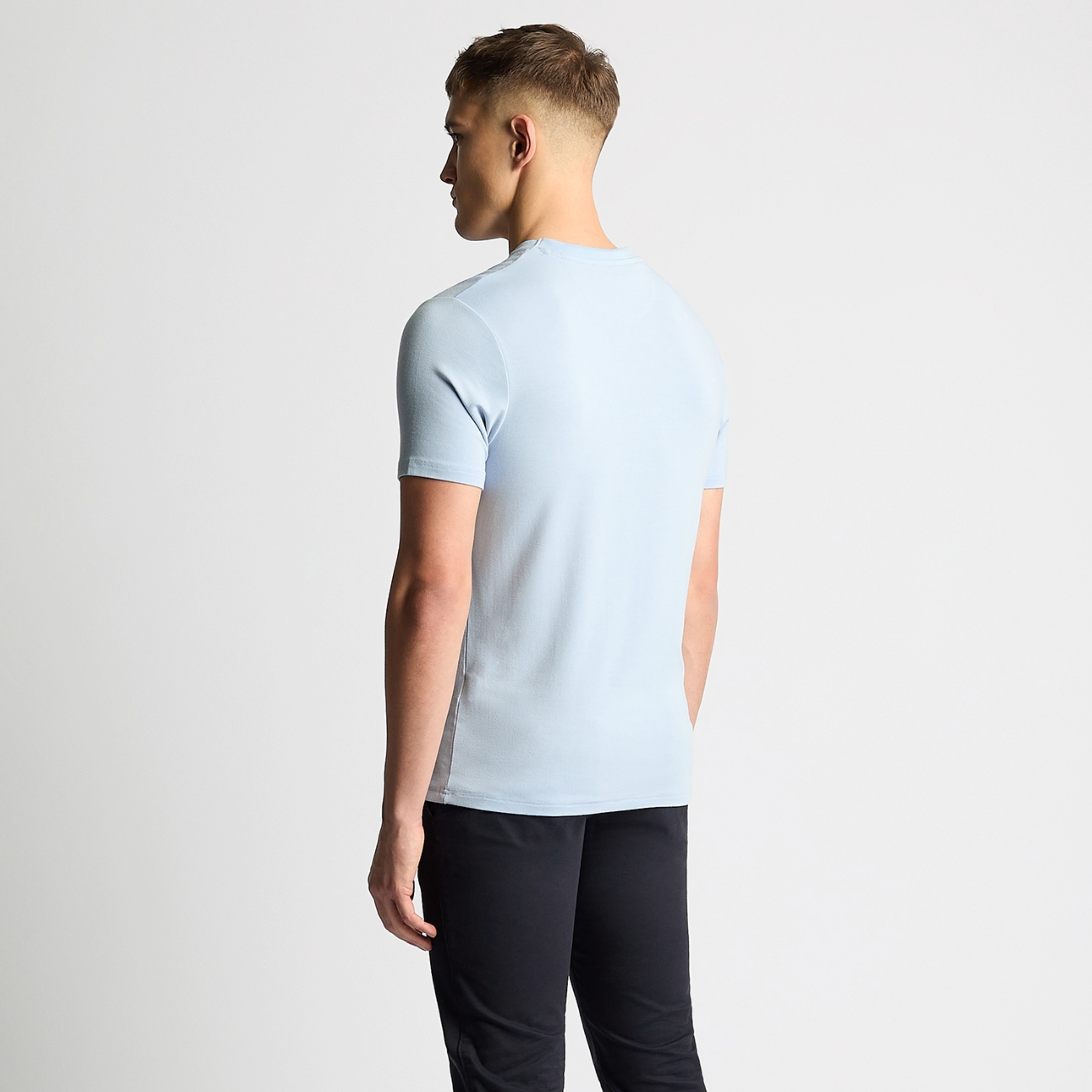 Remus Relaxed Fit Crew Neck Tencel T-Shirt - Light Blue