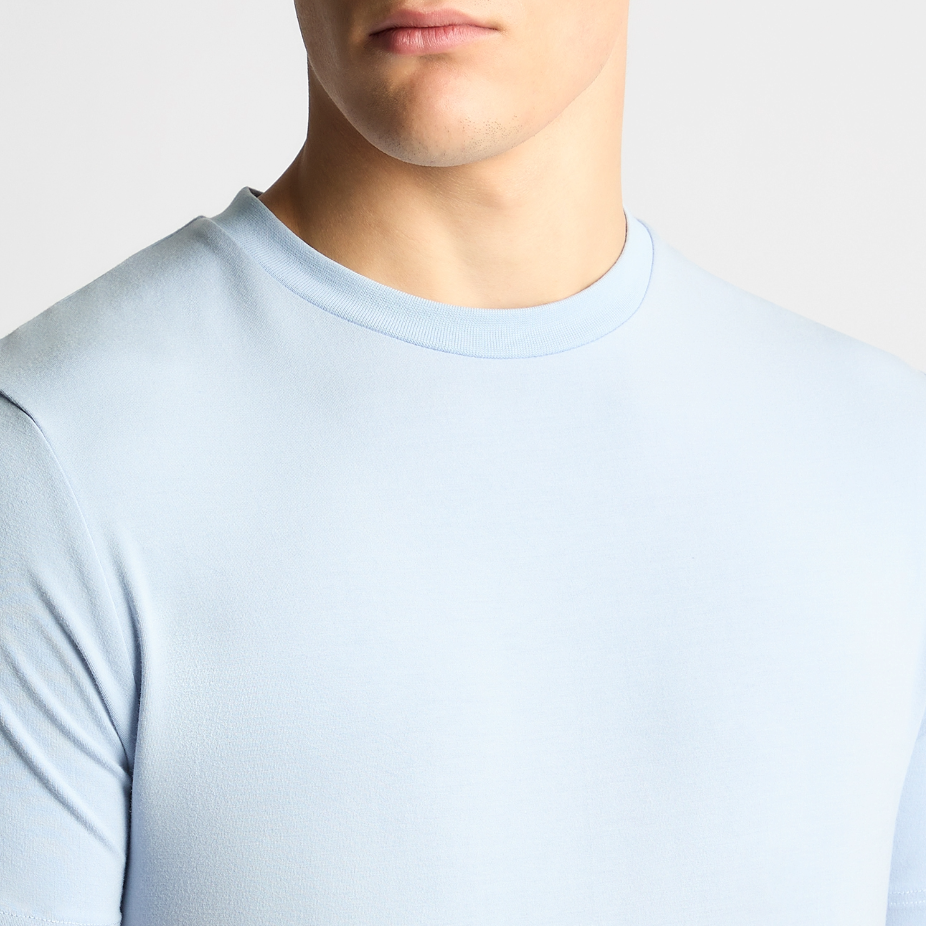 Remus Relaxed Fit Crew Neck Tencel T-Shirt - Light Blue