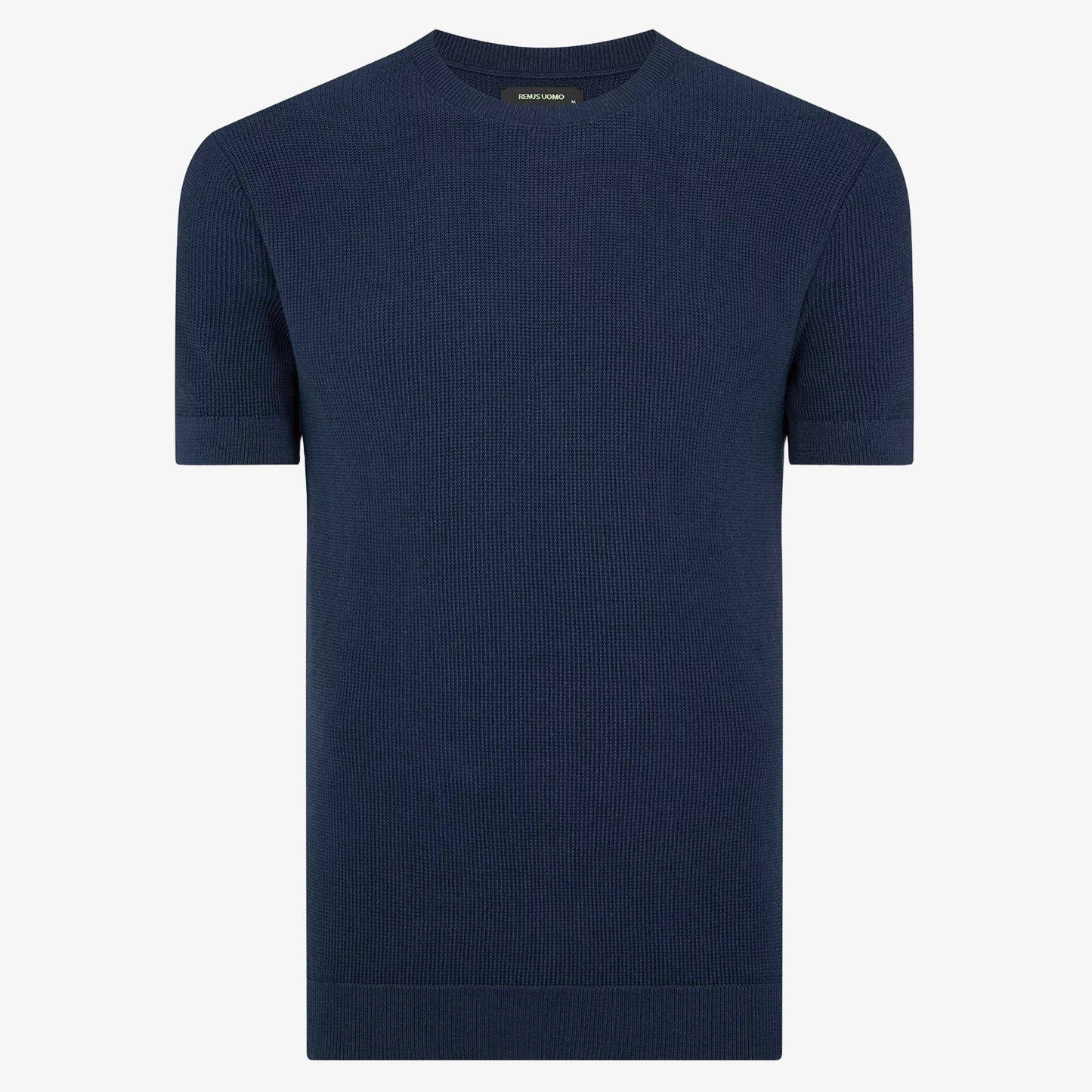 Remus Slim Fit Wafffle Knitted Tee - Navy