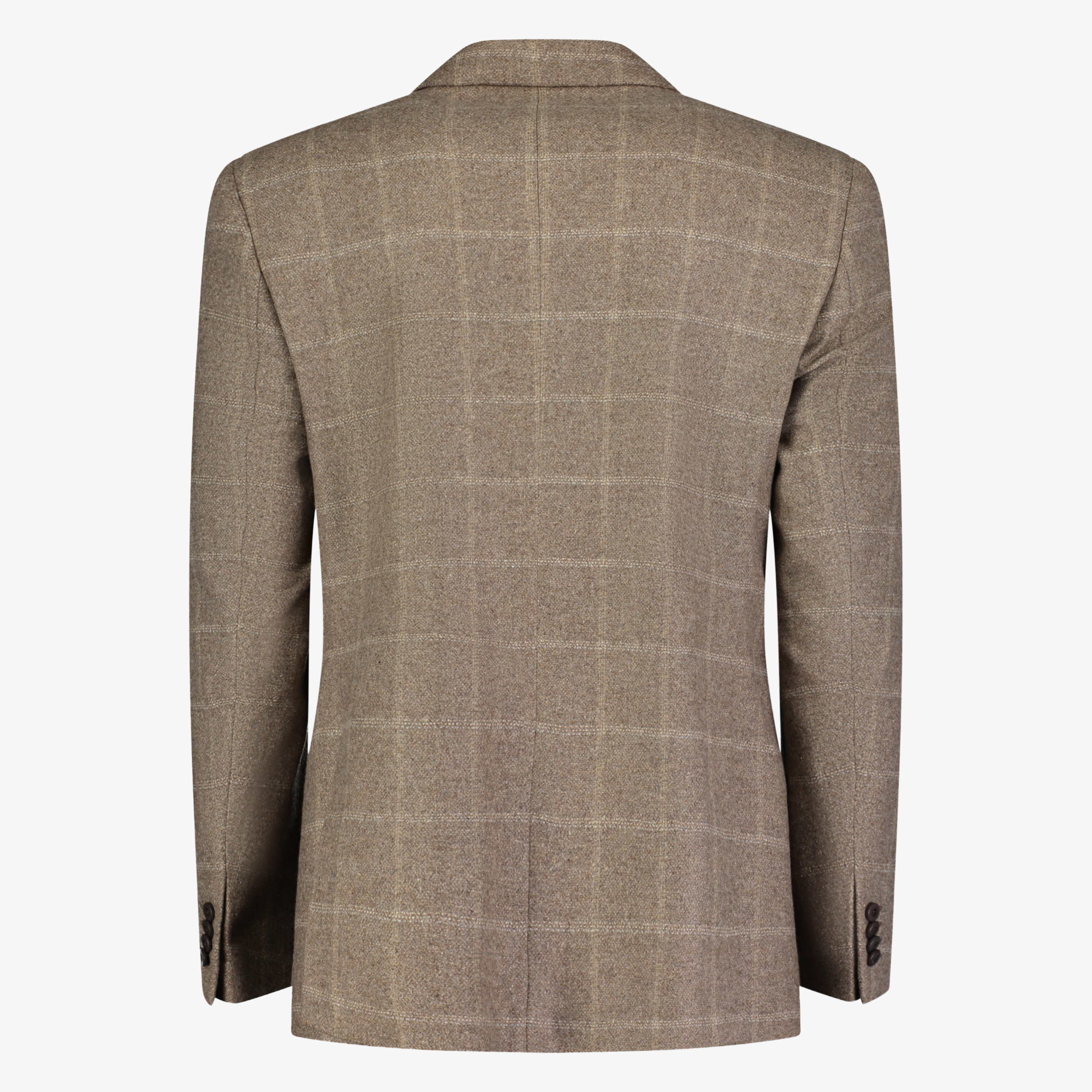 Roy Robson Regular Fit Wool Mix Check Jacket - Brown