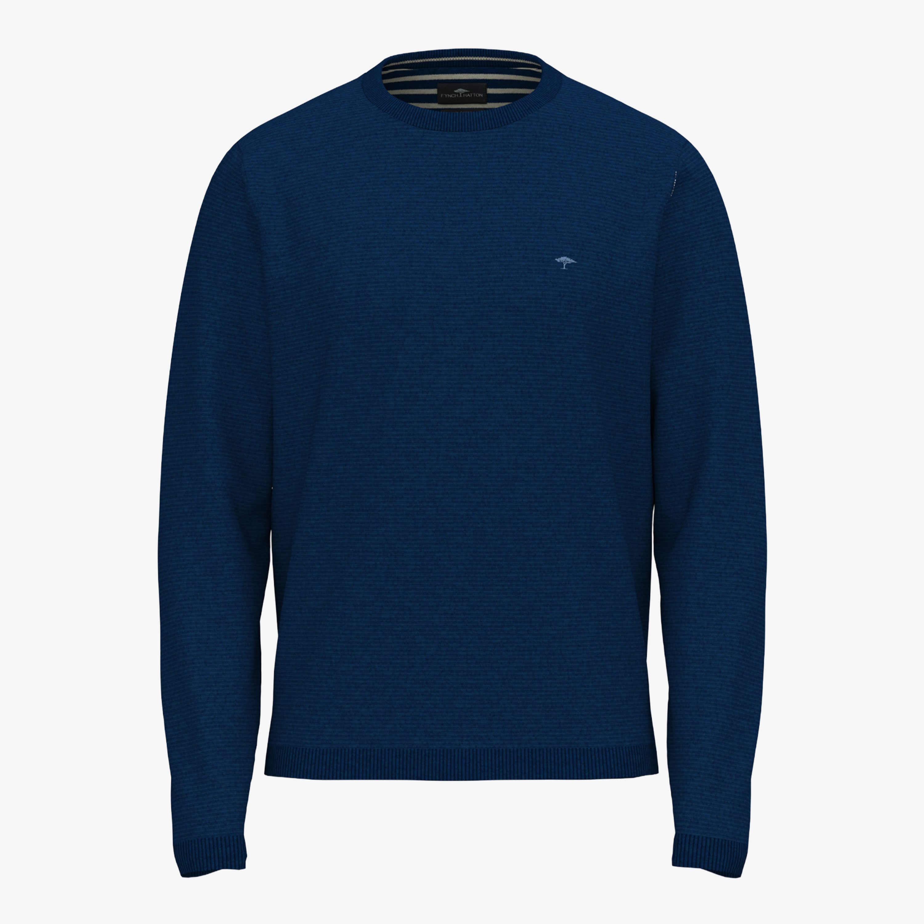 Fynch-Hatton Air Cotton Crew Neck Knitted Jumper - Midnight