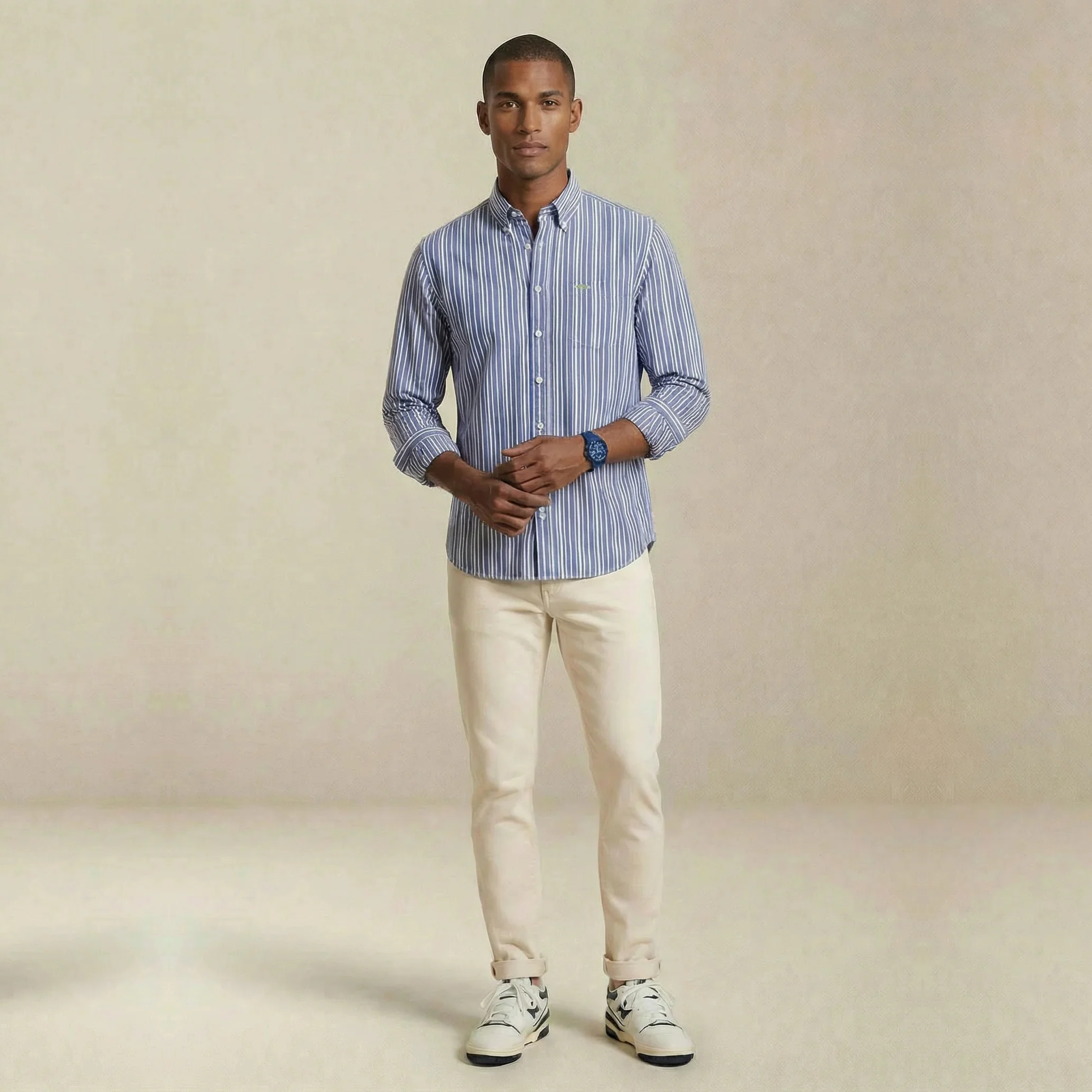 Fynch-Hatton Colourful Stripe Shirt - Harbour Blue