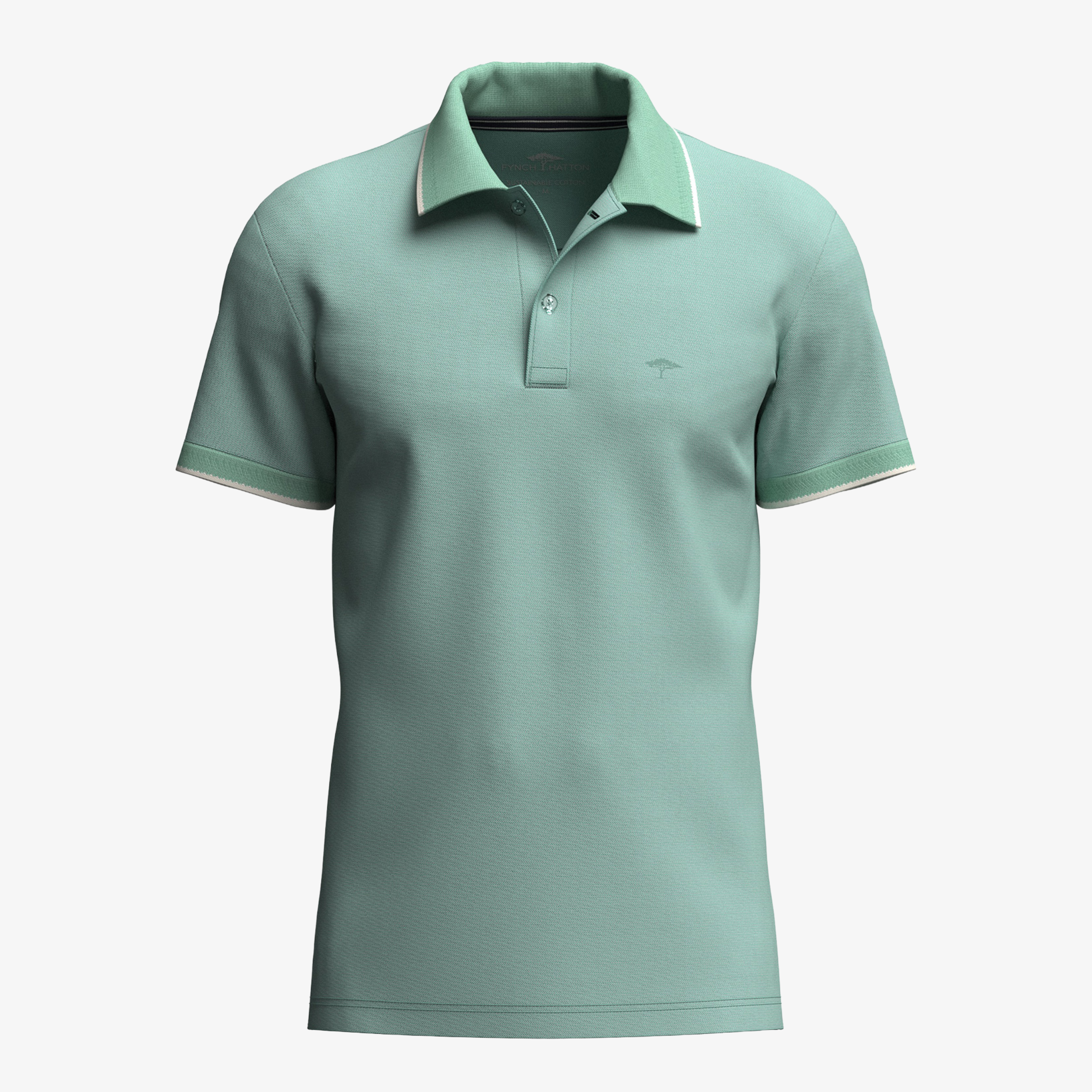 Fynch-Hatton 2 Tone Pique Polo - Mint