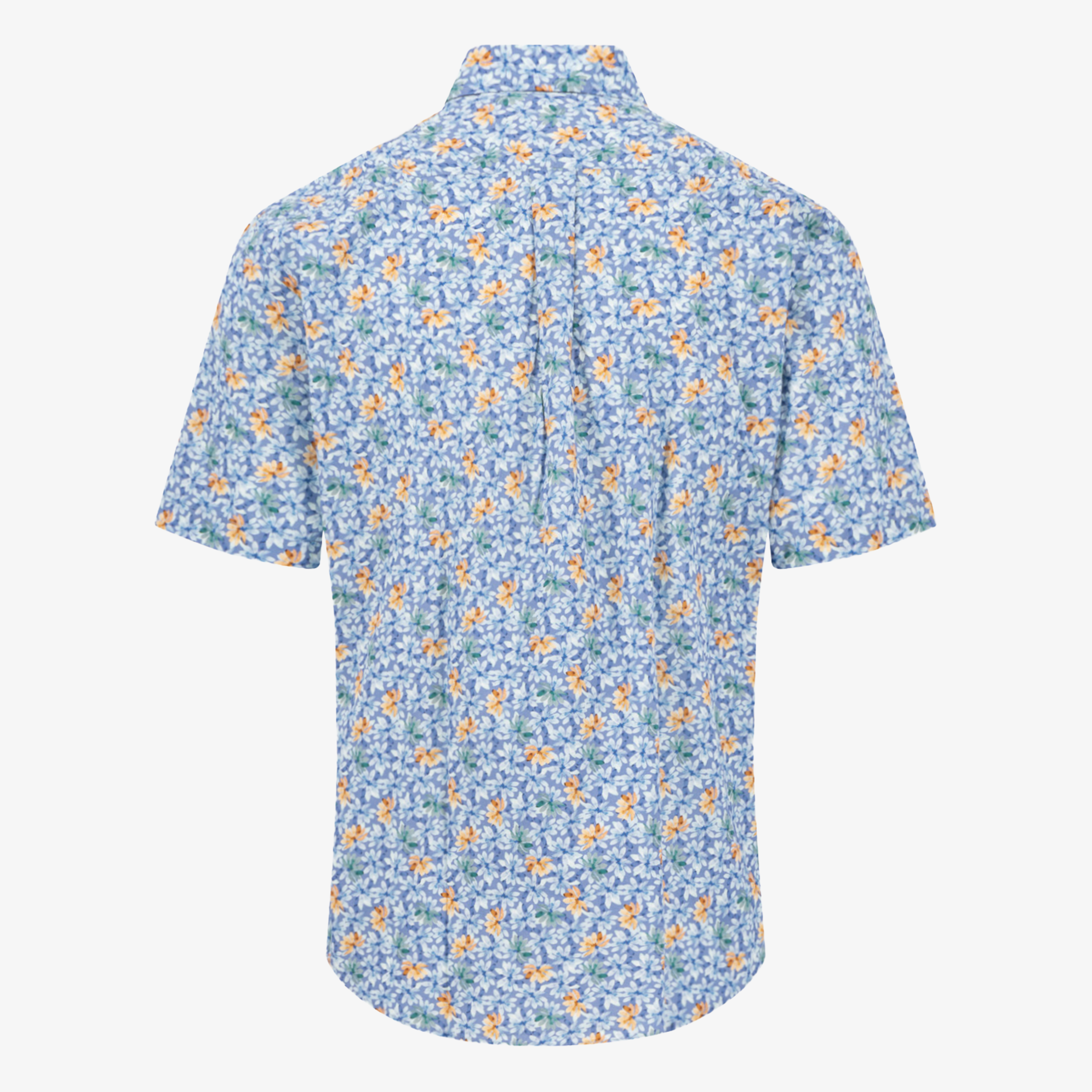 Fynch-Hatton Short Sleeve Summer Flower Print Shirt - Tangerine