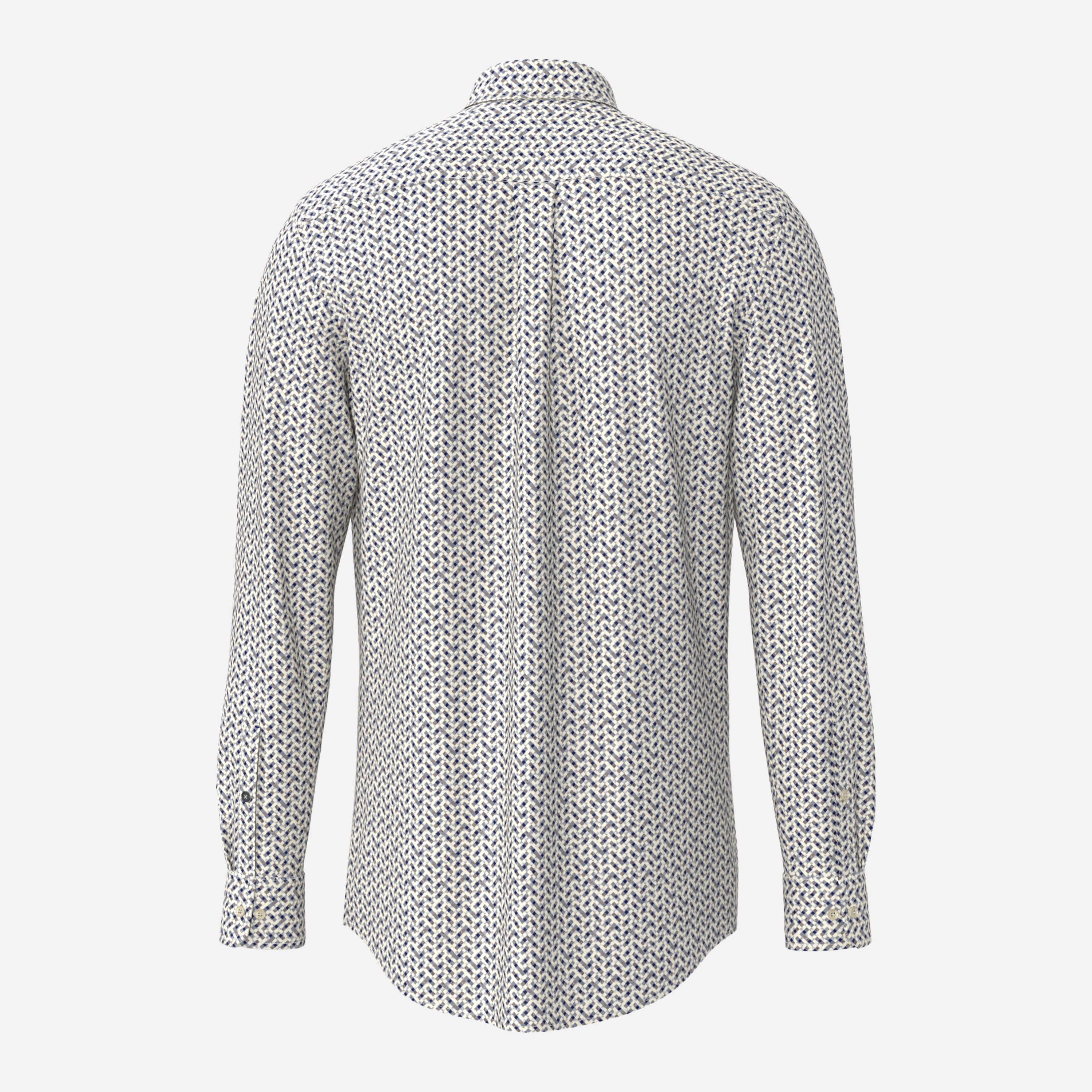 Fynch-Hatton Geometric Print Shirt - Air Blue