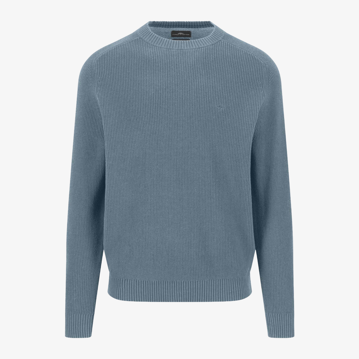 Fynch-Hatton Crew Neck Structure Jumper - Blue