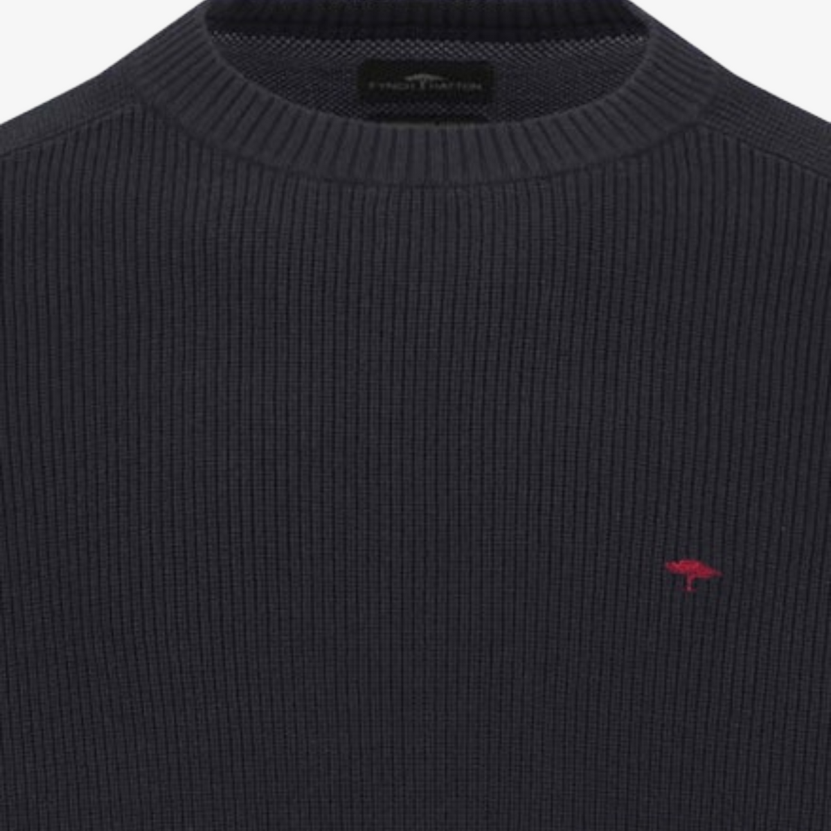 Fynch-Hatton Crew Neck Structure Jumper - Navy