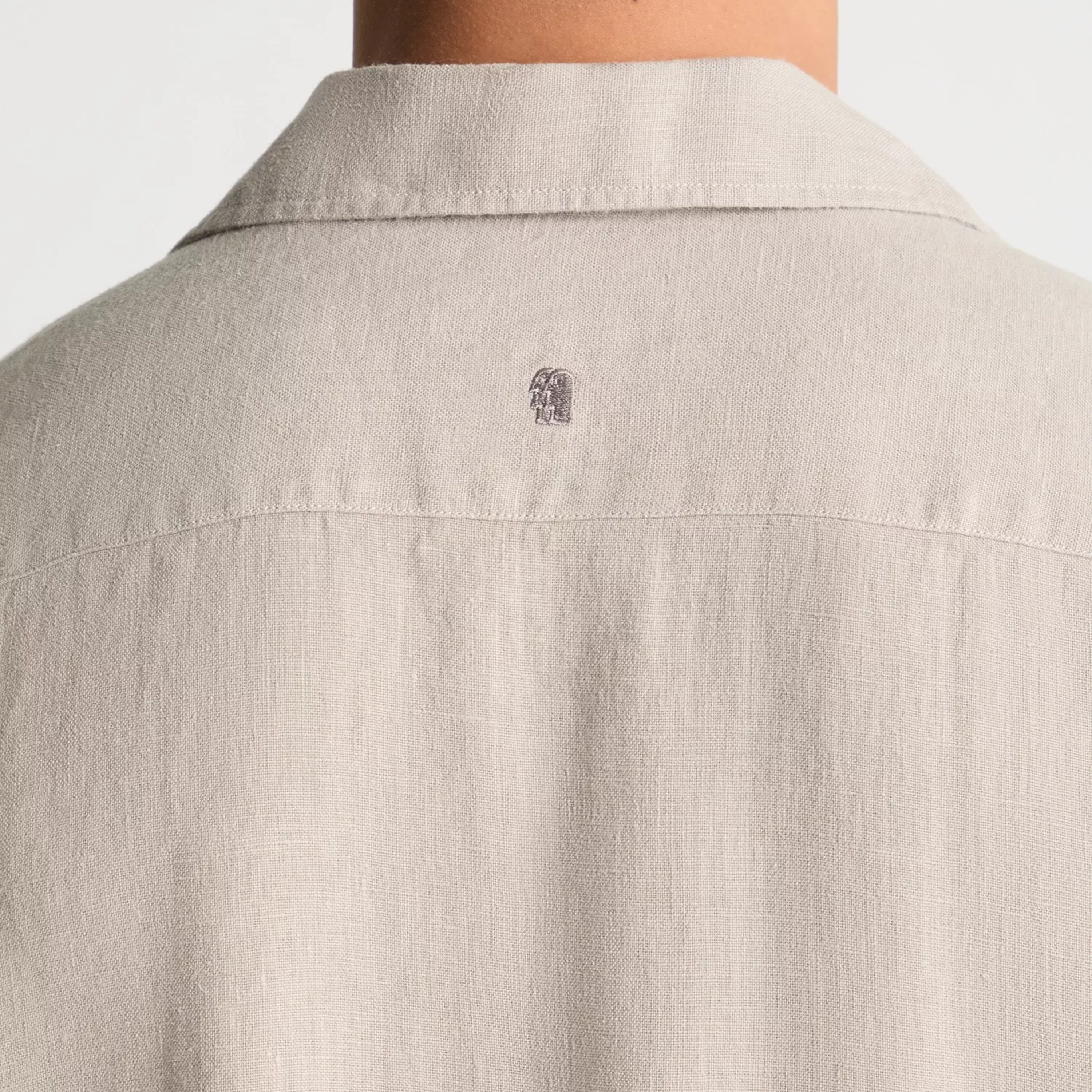 Remus Tapered Fit Short Sleeve Linen Shirt - Light Grey