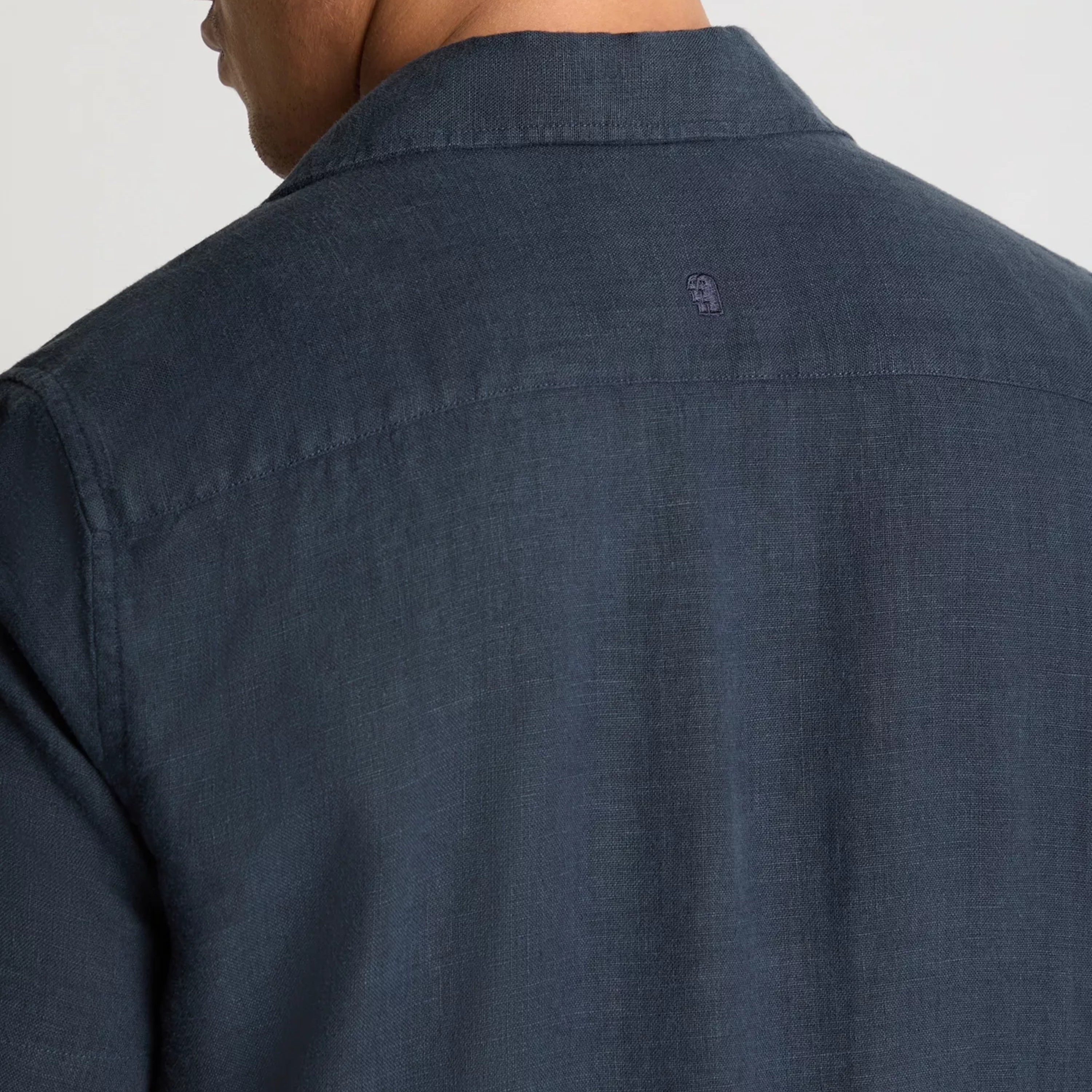 Remus Tapered Fit Short Sleeve Linen Shirt - Navy