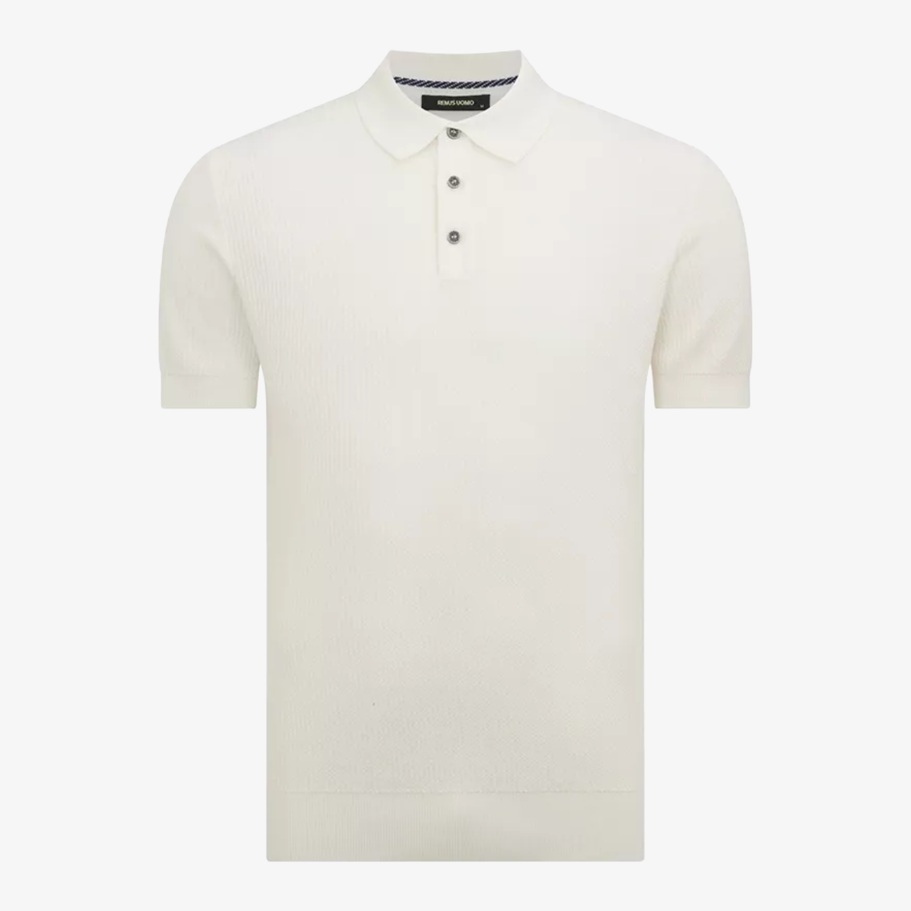 Remus Knitted Short Sleeve Polo Shirt - White