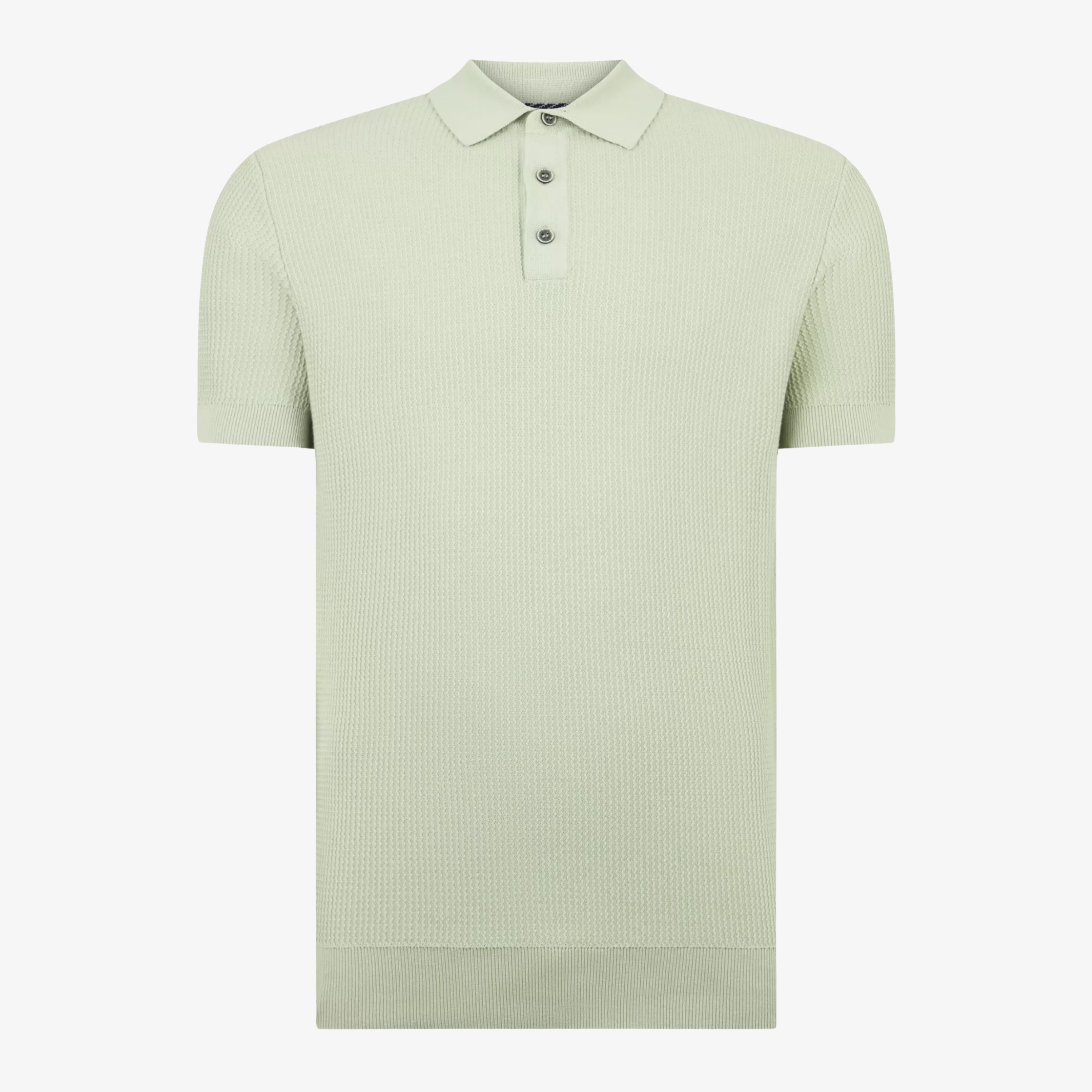 Remus Knitted Short Sleeve Polo Shirt - Light Green