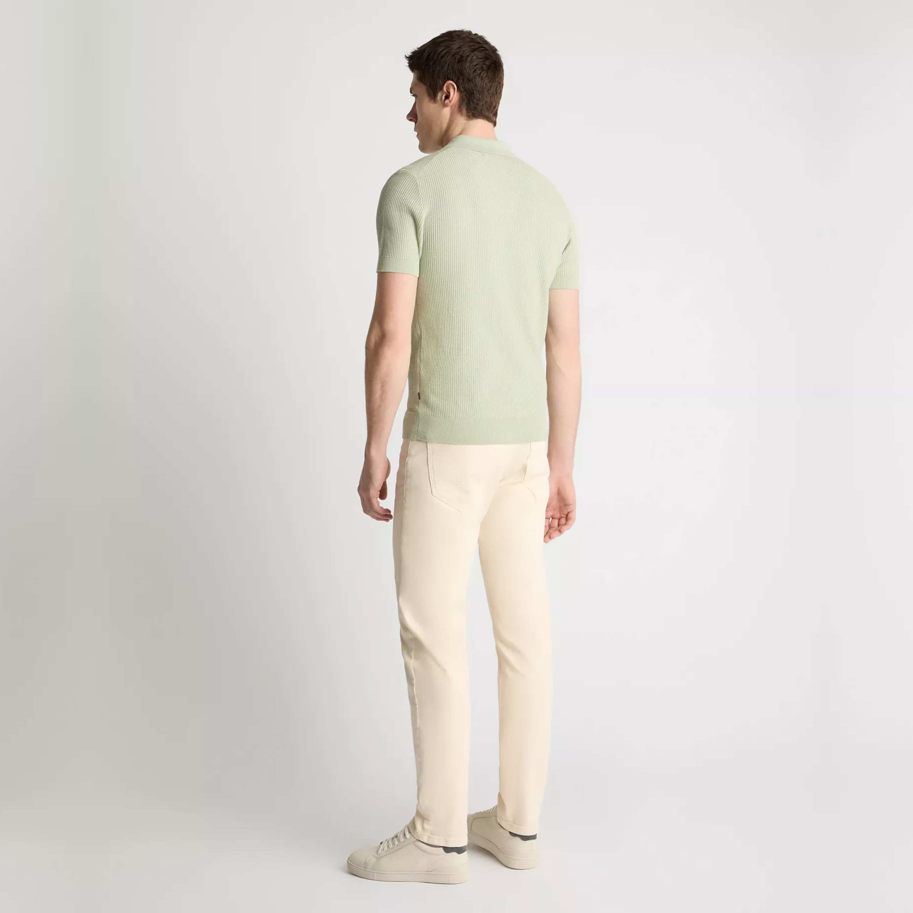 Remus Knitted Short Sleeve Polo Shirt - Light Green