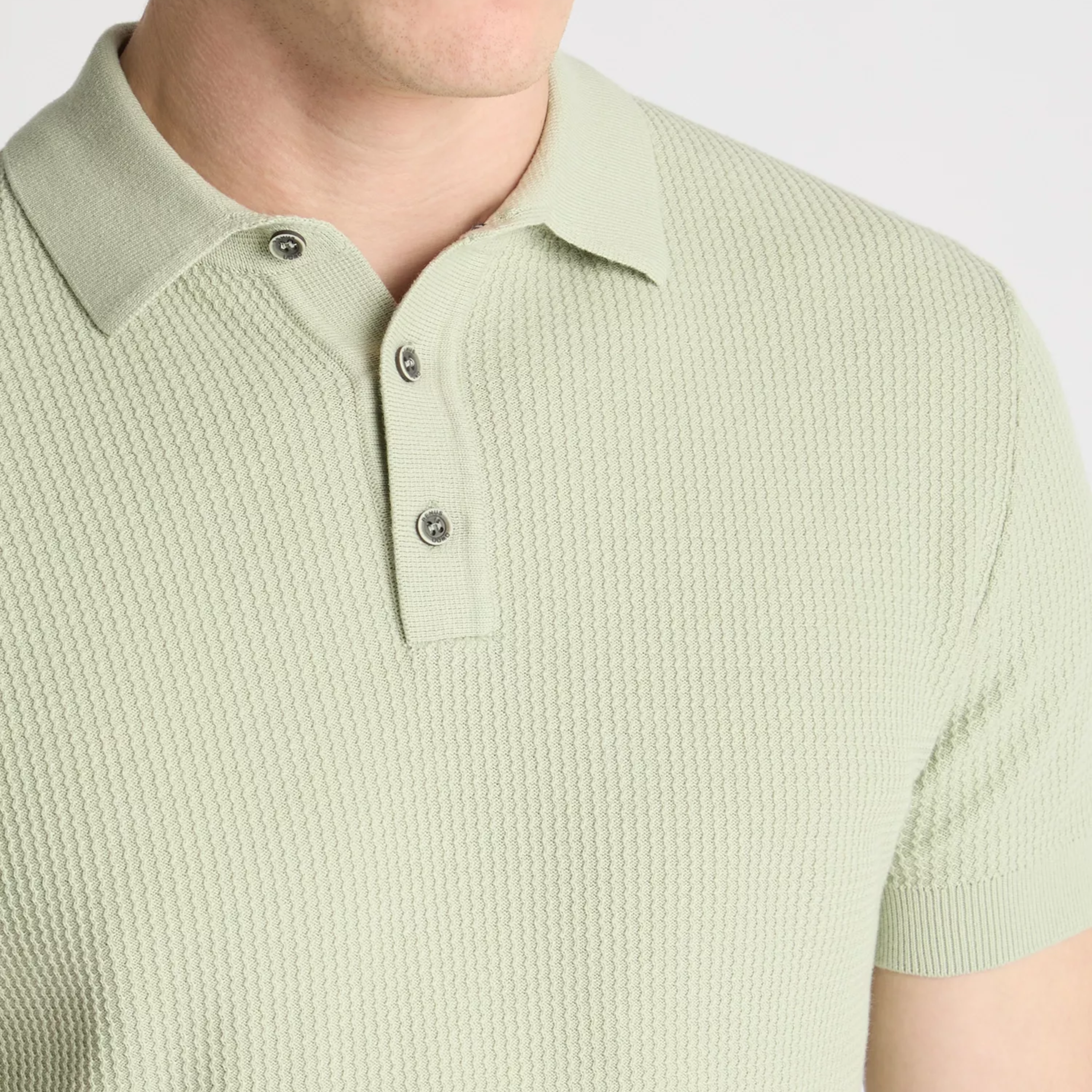 Remus Knitted Short Sleeve Polo Shirt - Light Green