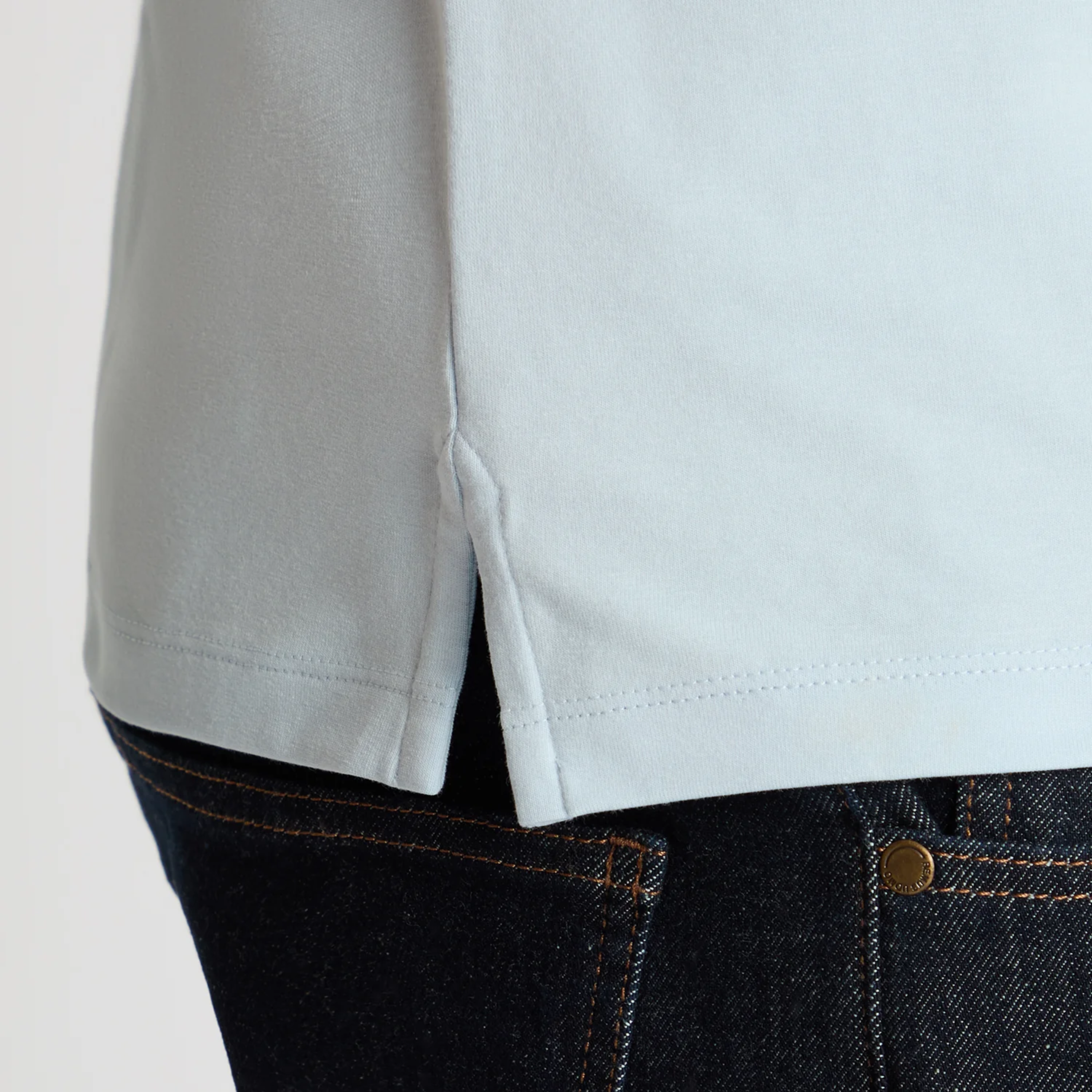 Remus Tapered Fit Cotton Stretch Polo Shirt- Light Blue