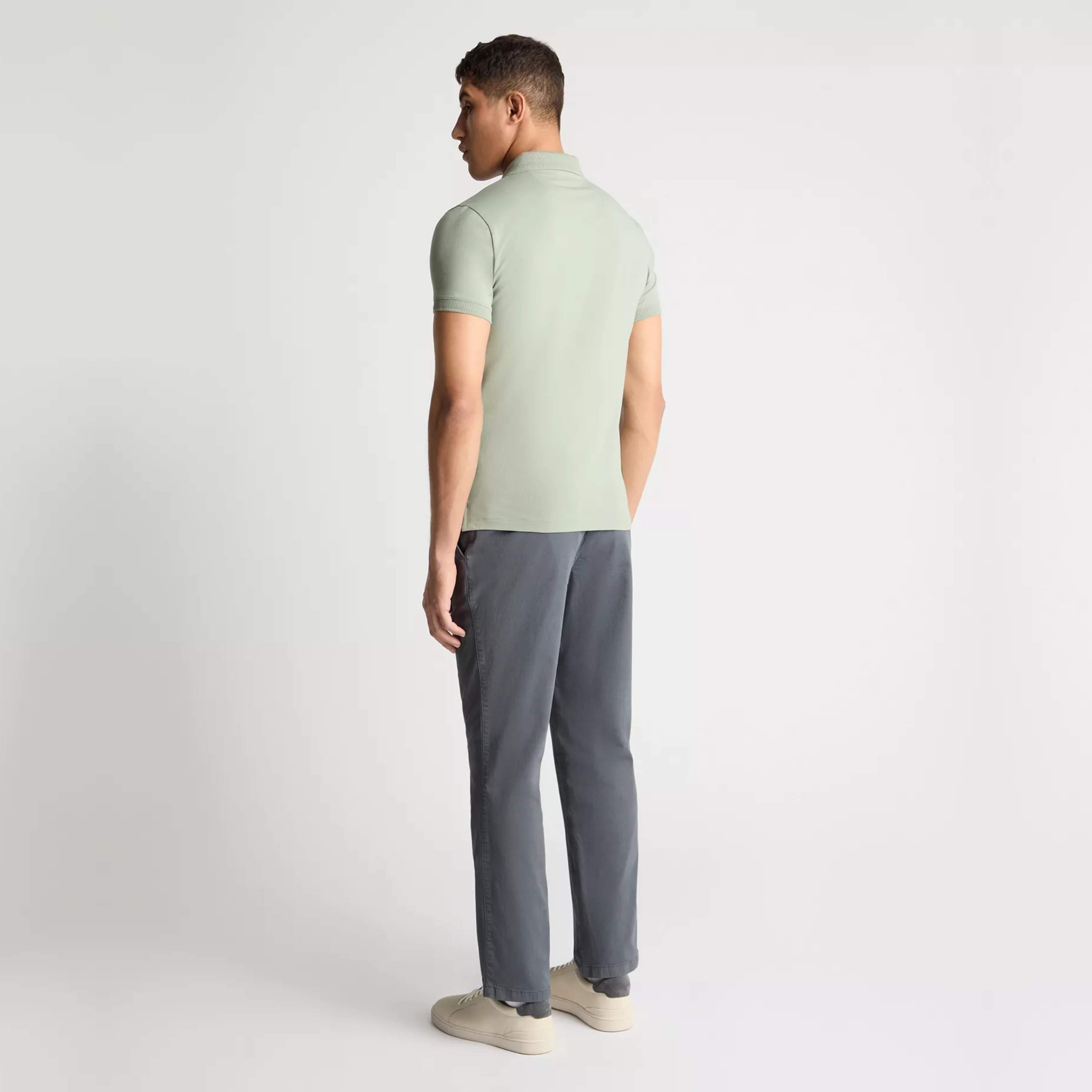 Remus Tapered Fit Cotton Stretch Polo Shirt - Olive Green