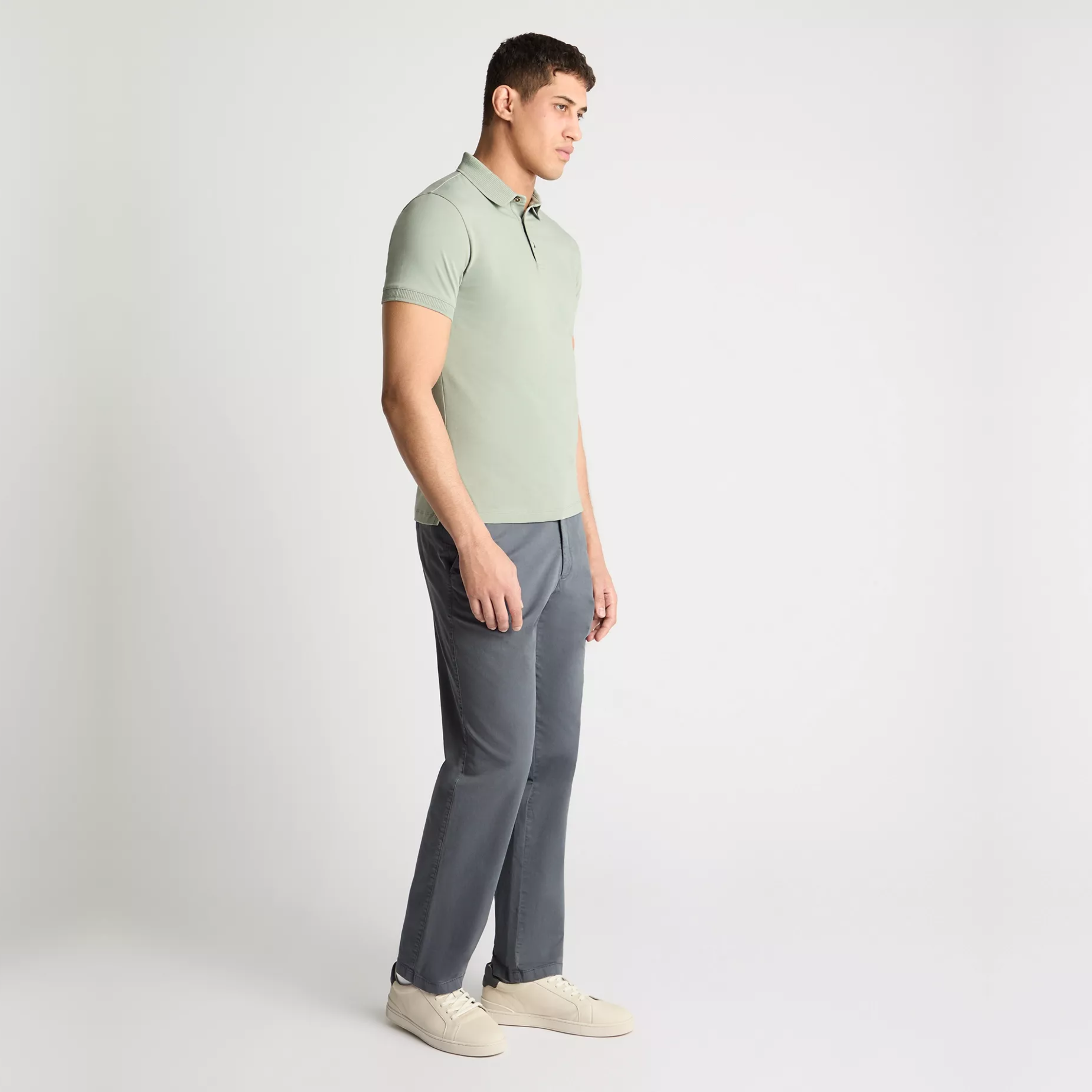 Remus Tapered Fit Cotton Stretch Polo Shirt - Olive Green