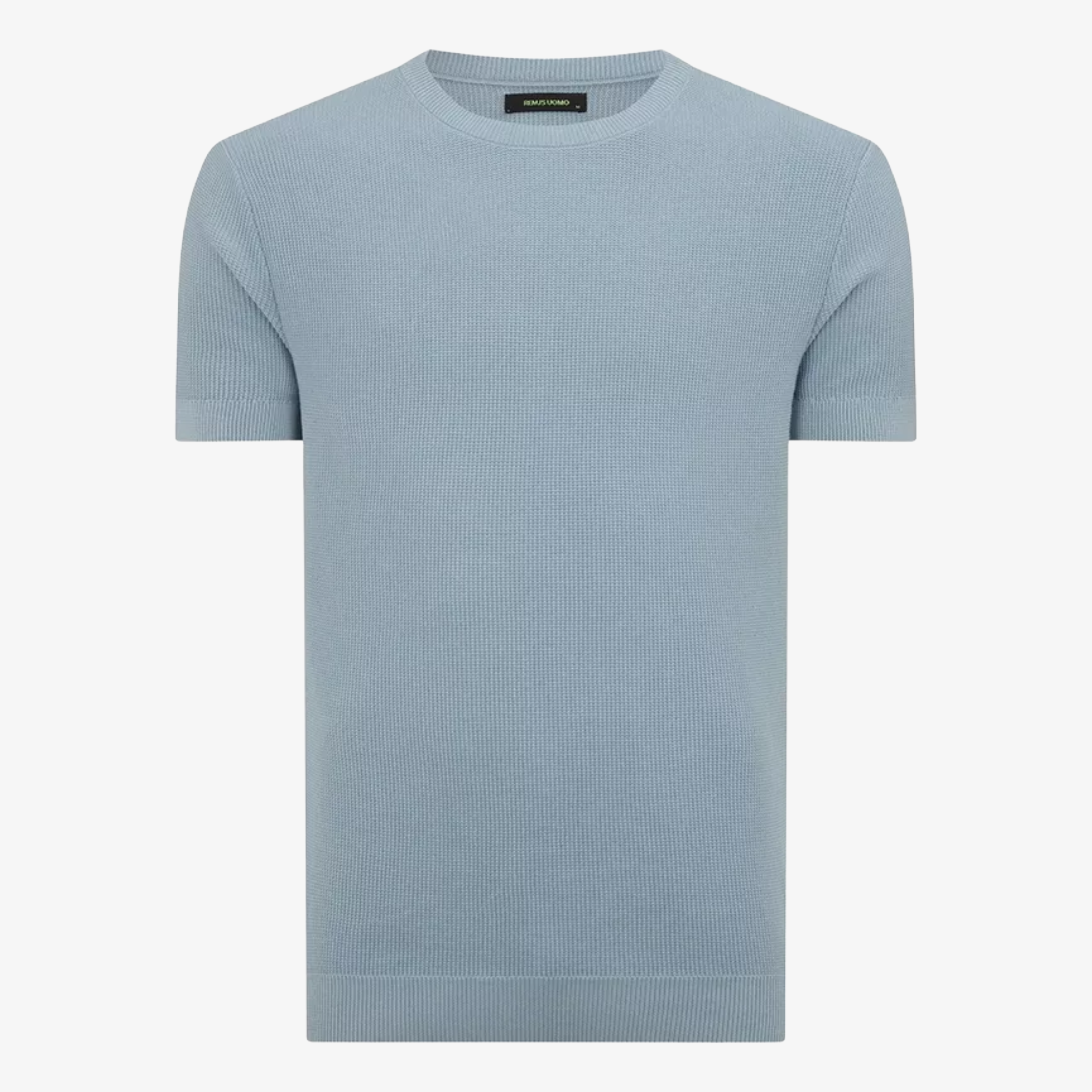 Remus Knitted Crew Neck T Shirt - Light Blue