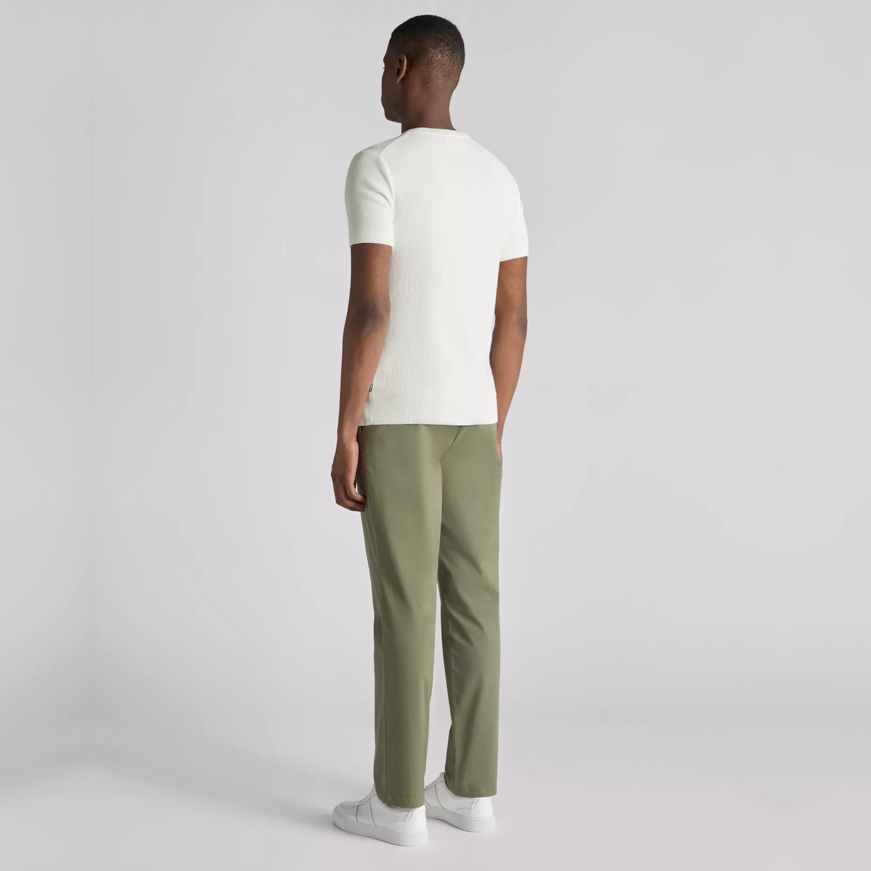 Remus Knitted Crew Neck T Shirt - White