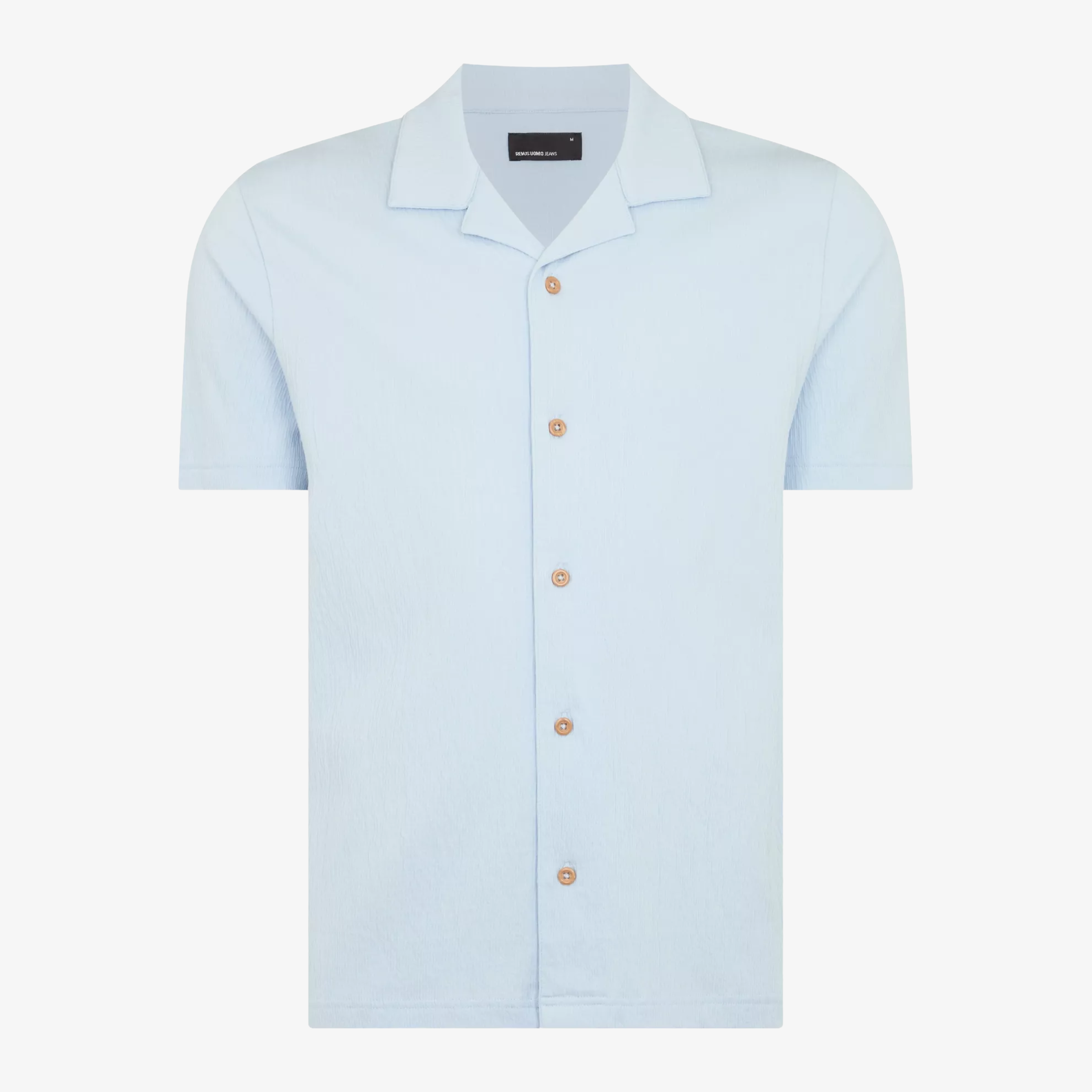 Remus Cuban Collar Jersey Shirt - Light Blue