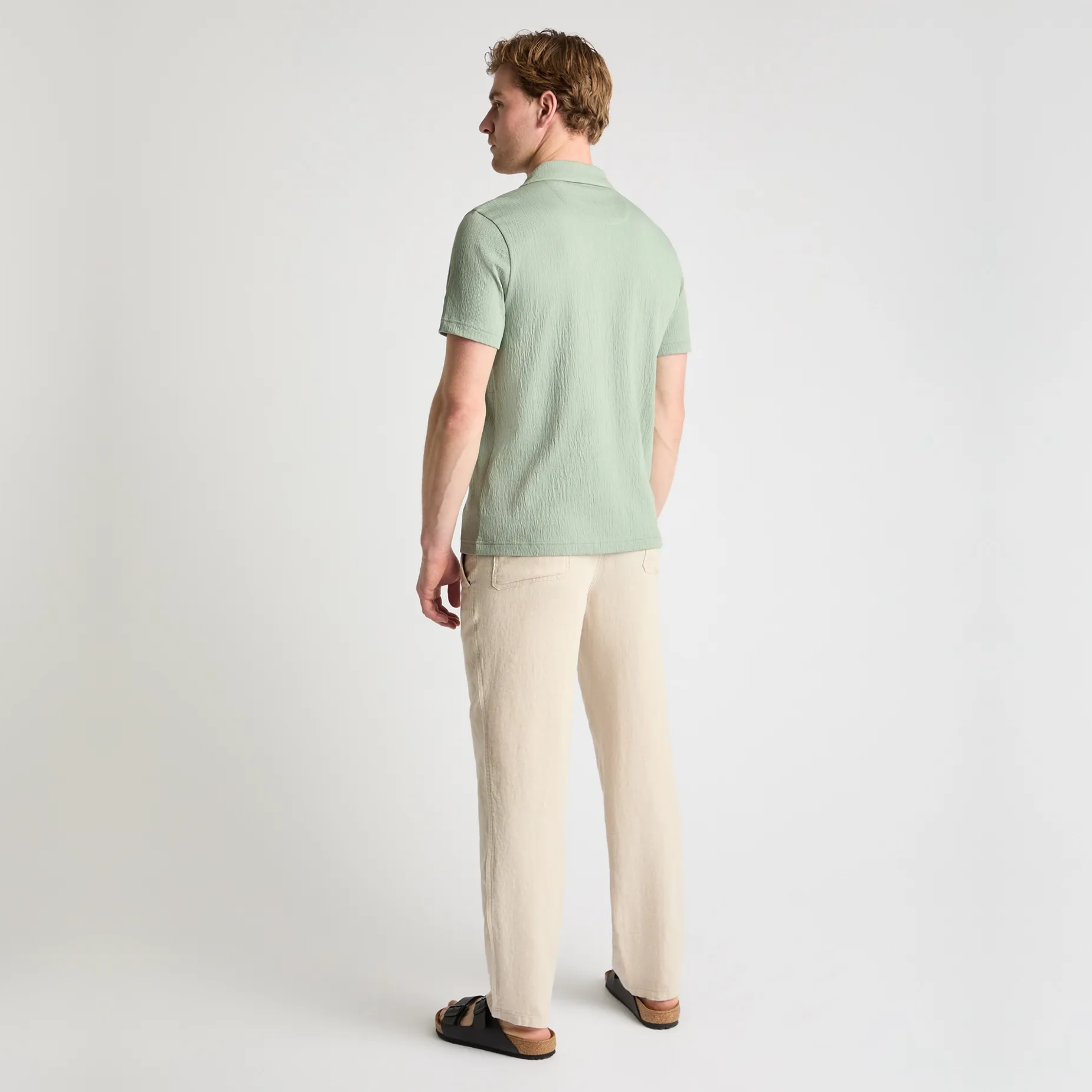 Remus Cuban Collar Jersey Shirt - Olive Green