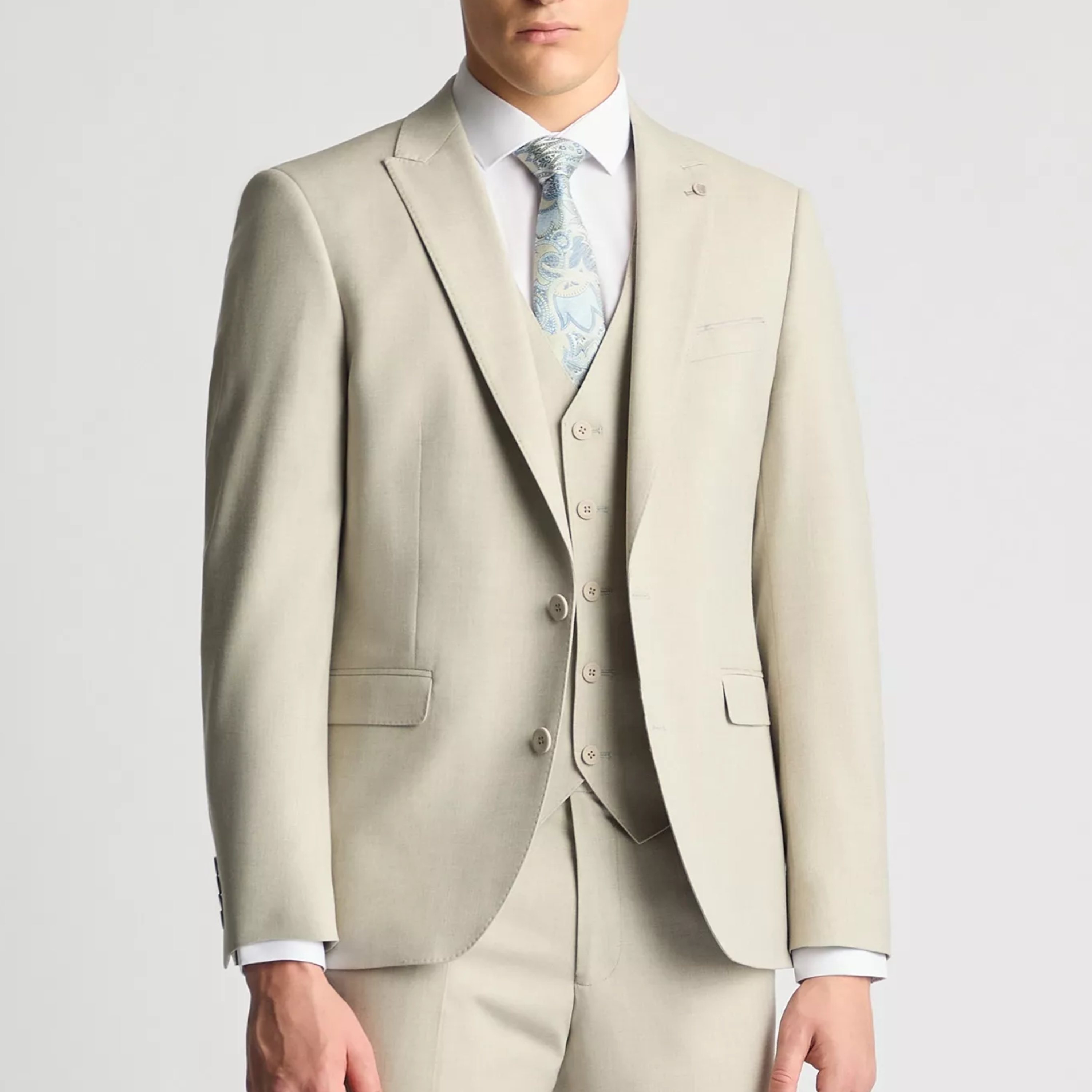 Remus Pablo Slim Fit Suit Jacket - Beige