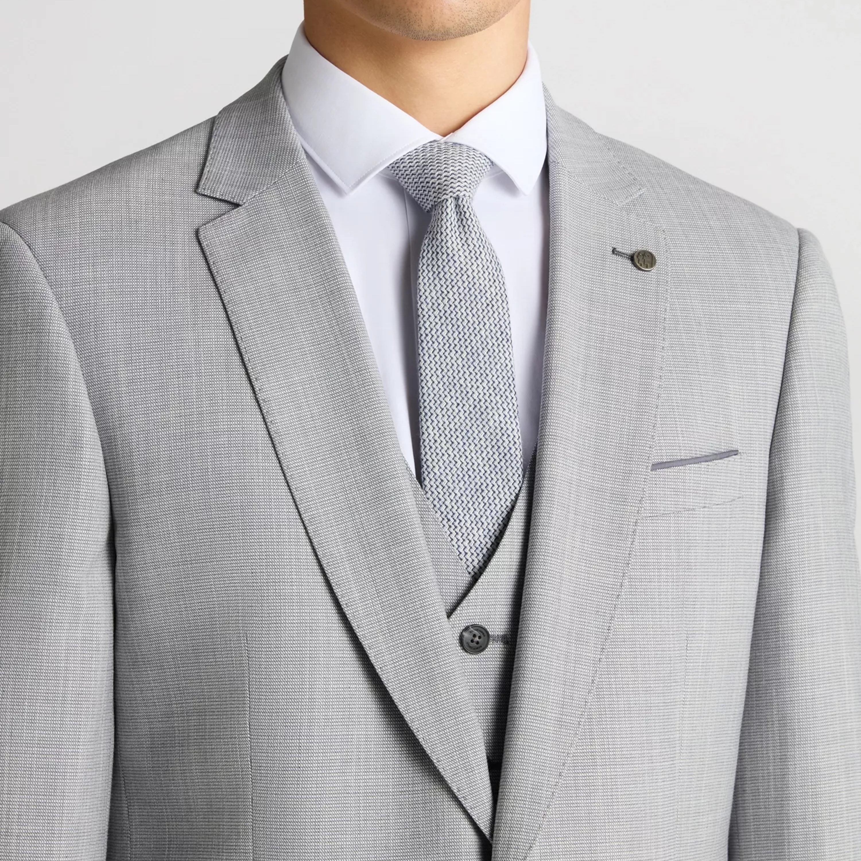 Remus Palucci Tapered Fit Stretch Waistcoat - Light Blue