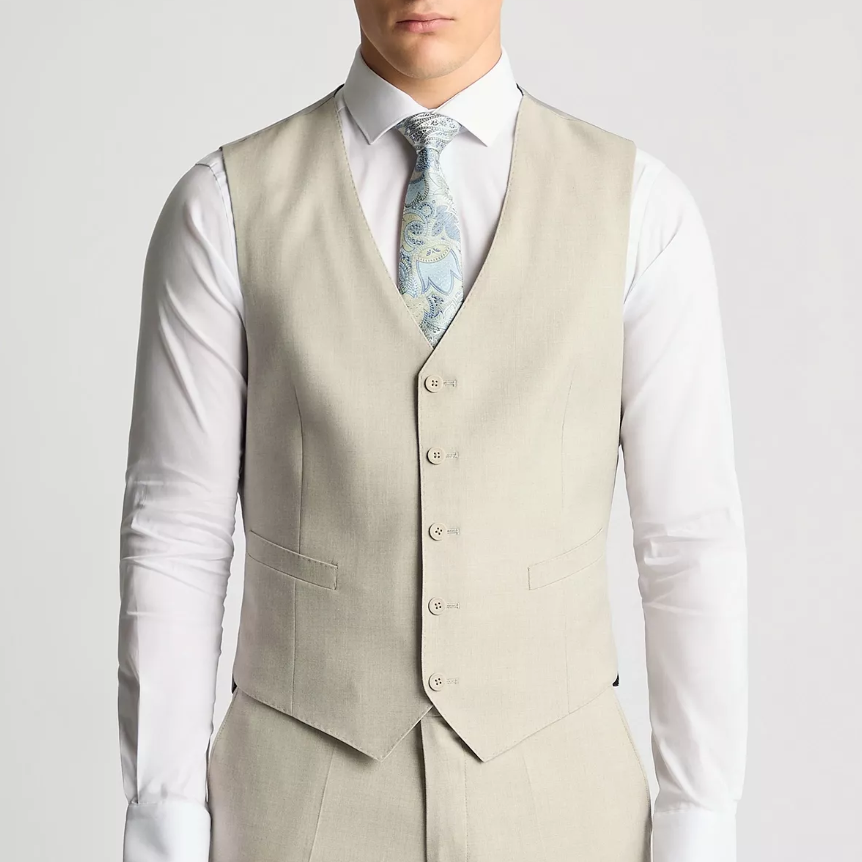 Remus Slim Fit Pablo Waistcoat - Beige