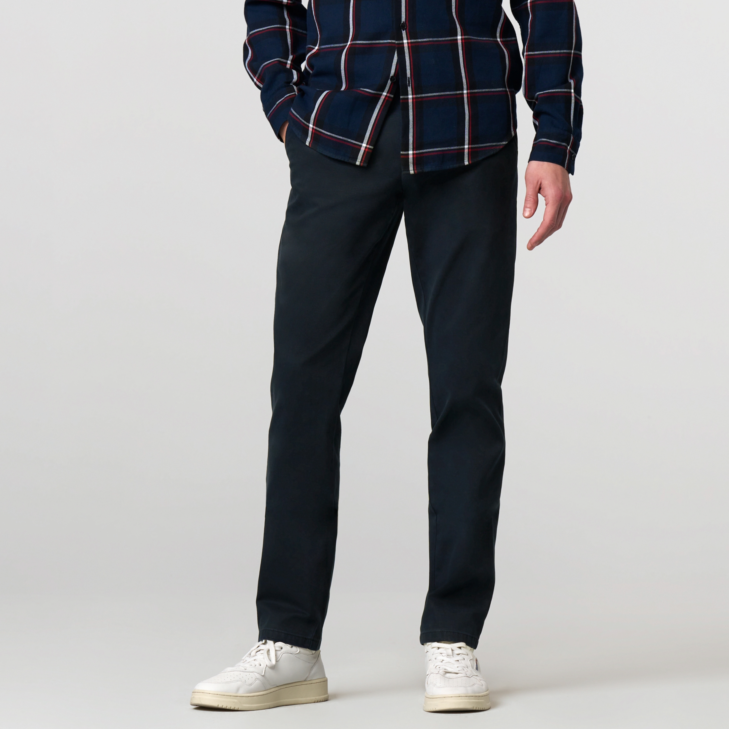 Meyer Bonn Modern Fit Fine Micro Chinos - Navy