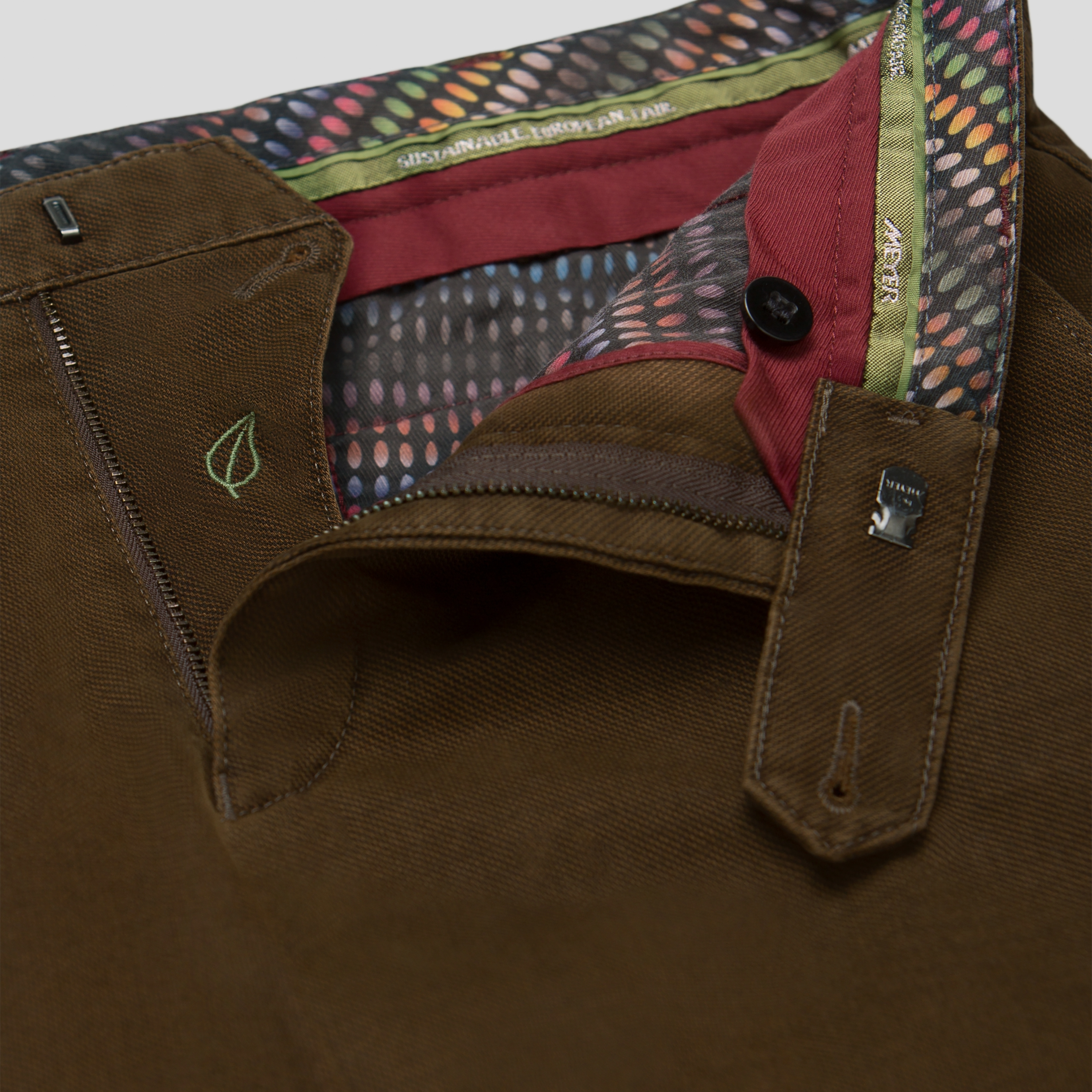 Meyer Bonn Modern Fit Chinos - Brown