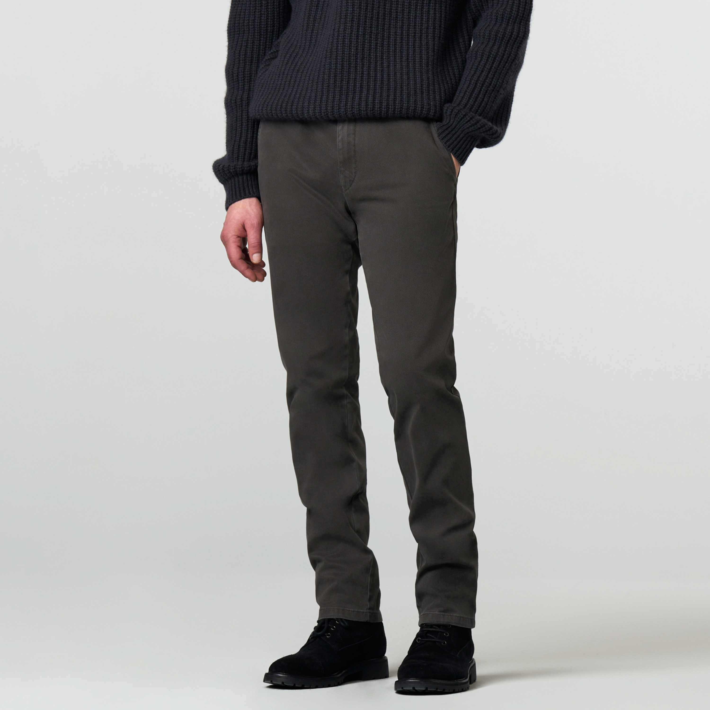 Meyer Bonn Modern Fit Fine Micro Chinos - Grey