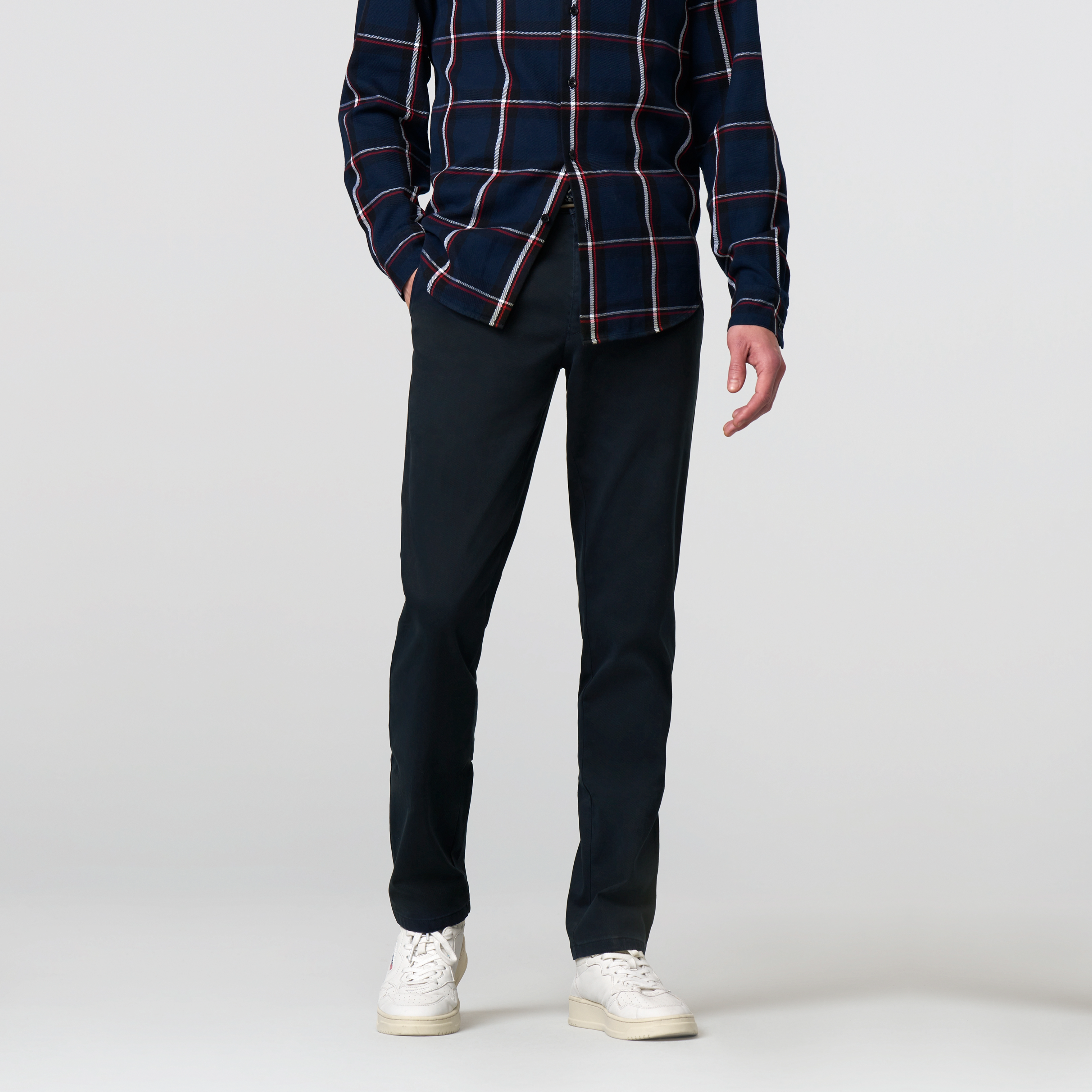 Meyer Bonn Modern Fit Fine Micro Chinos - Navy