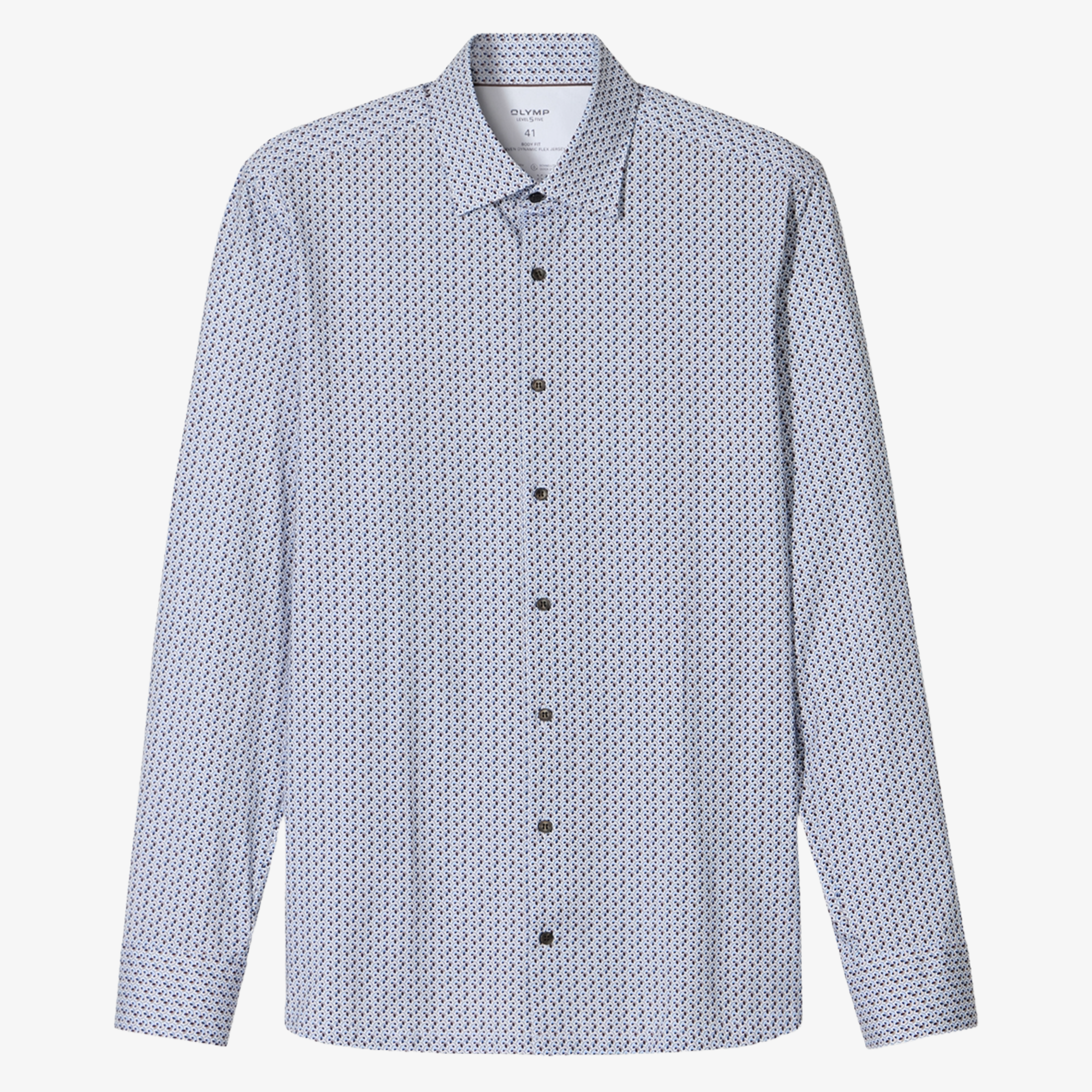 Olymp 24/7 Level 5 Jersey Printed Shirt - White