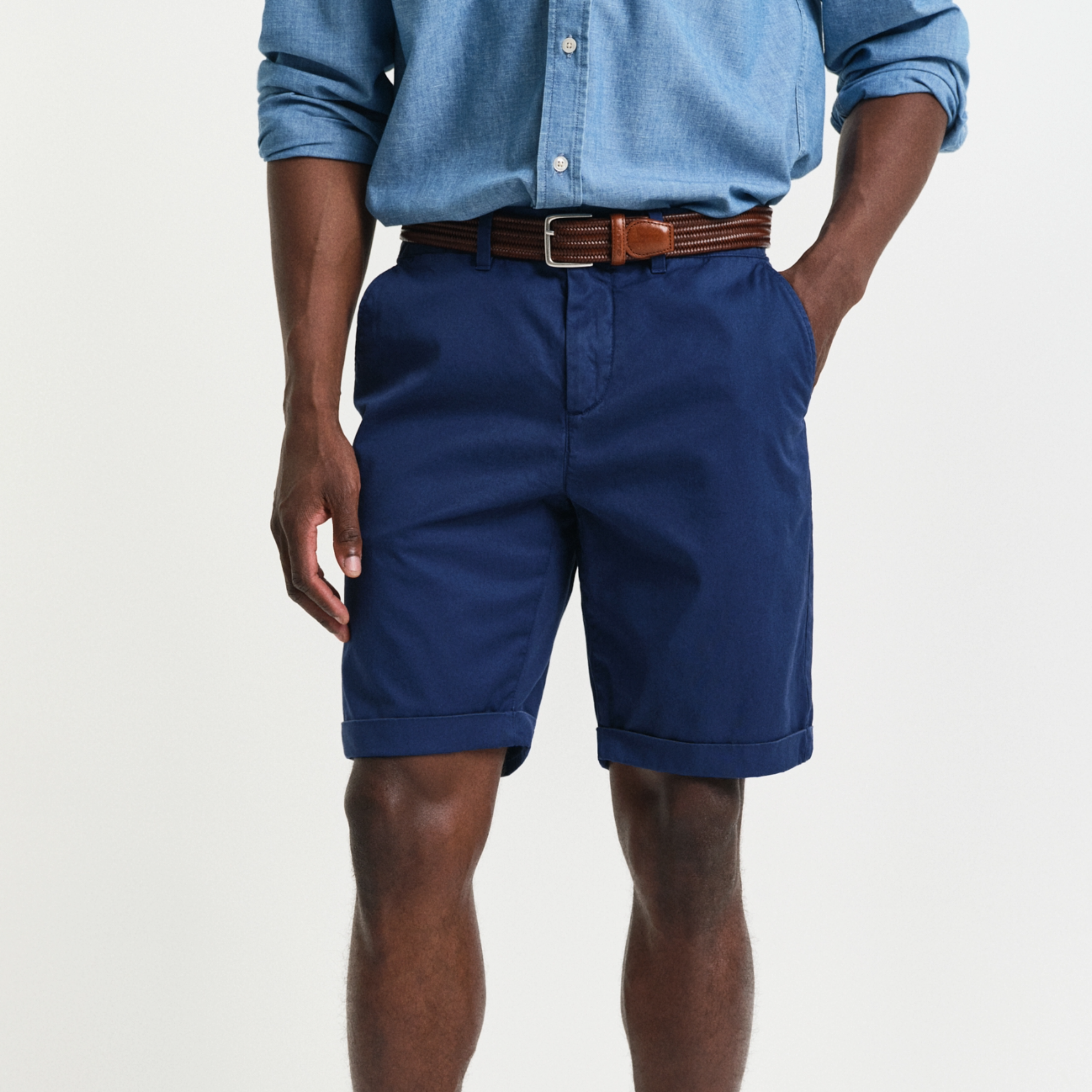 Gant Regular Fit Sunfaded Chino Shorts - Persian Blue