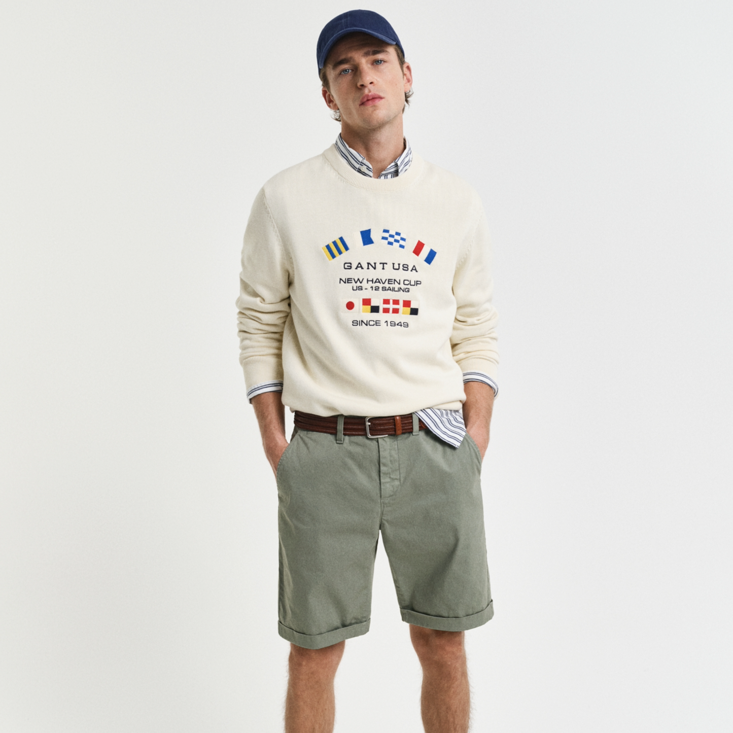 Gant Regular Fit Sunfaded Chino Shorts - Kalamata Green