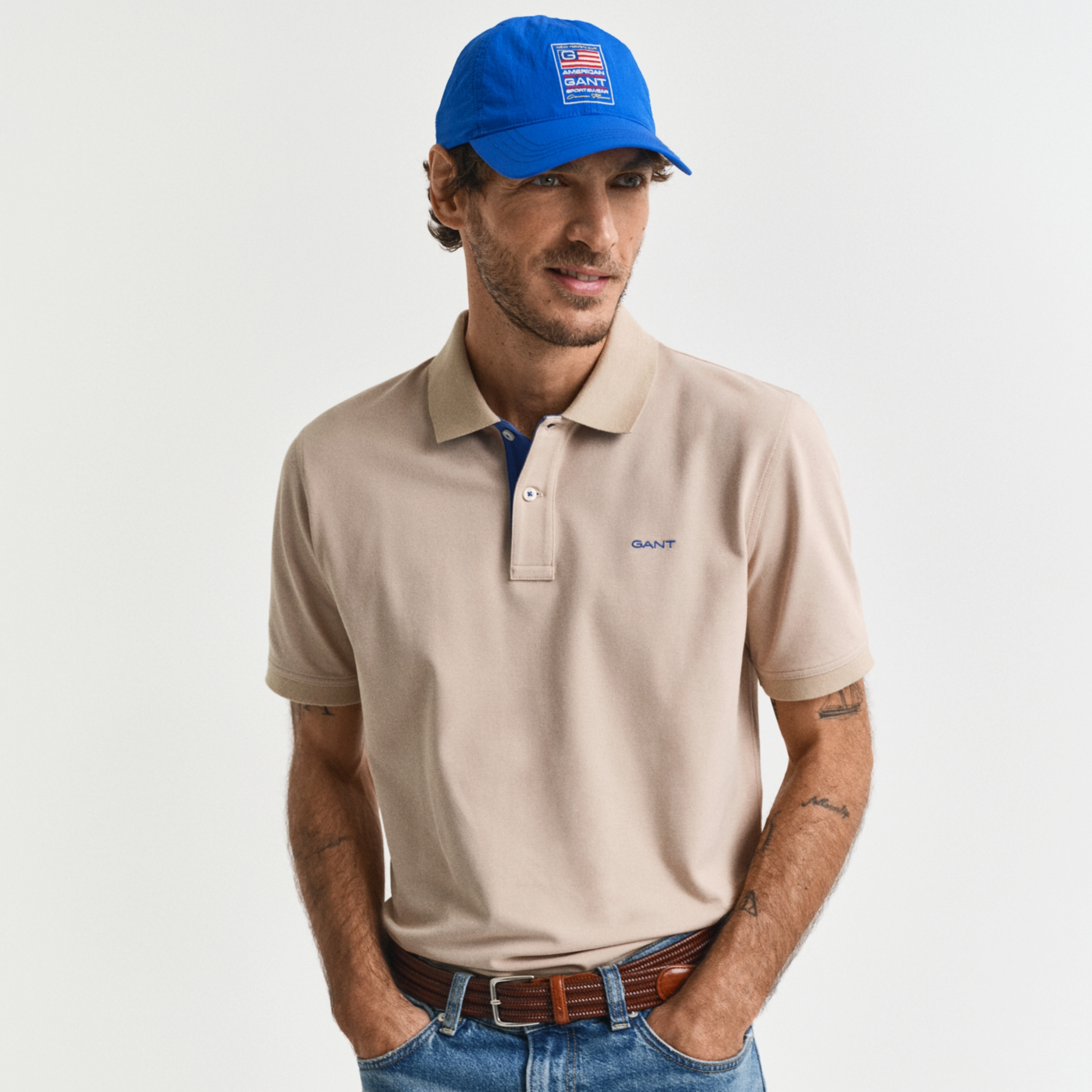 Gant Contrast Piqué Polo Shirt - Dry Sand