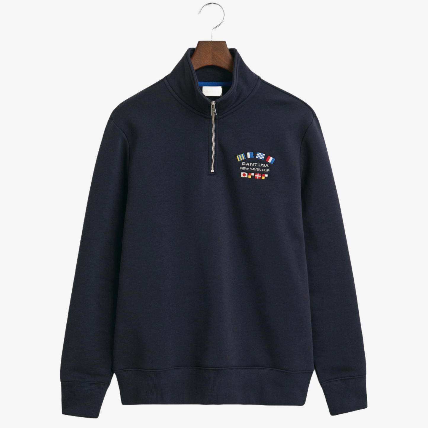 Gant Small Graphic Half Zip Sweatshirt - Evening Blue