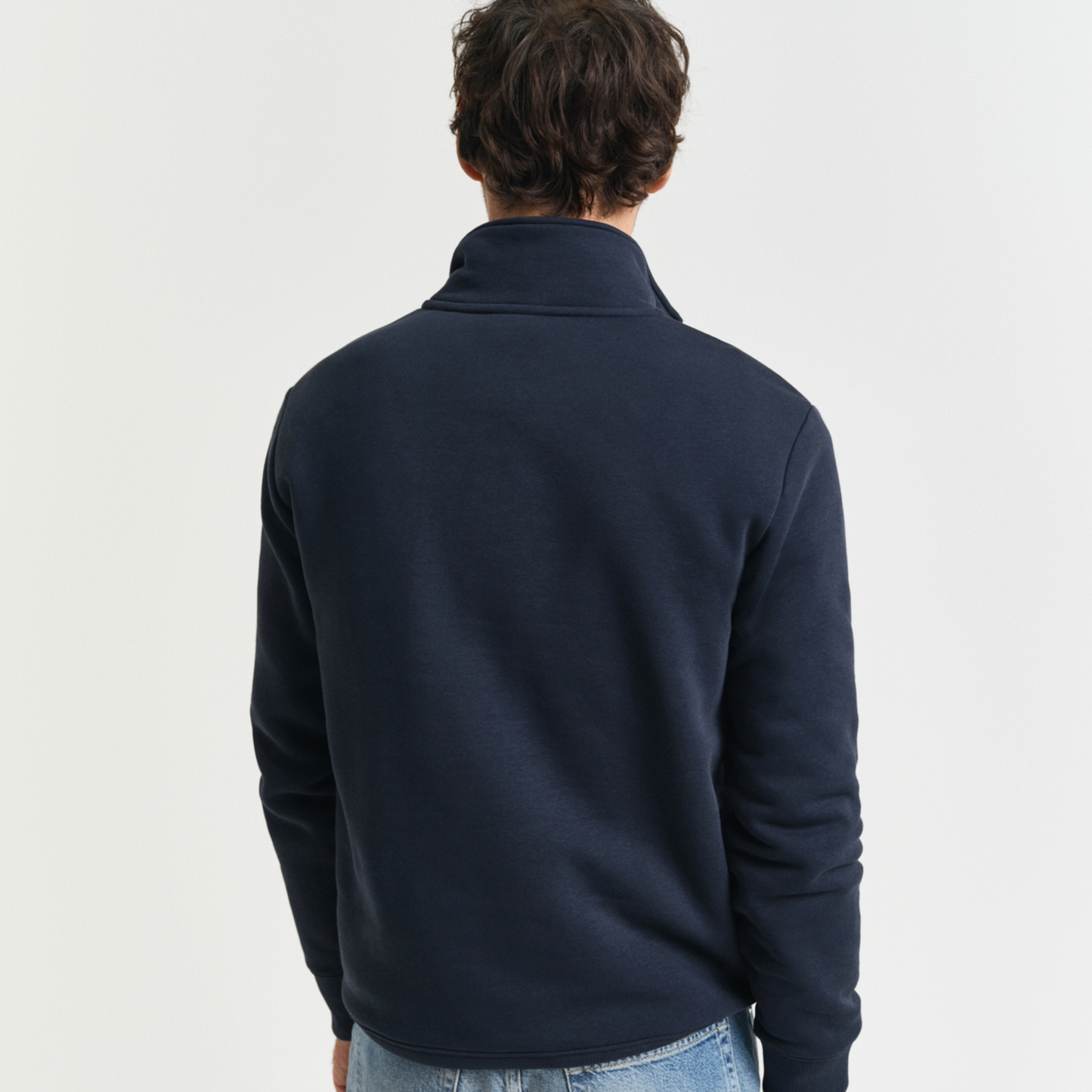 Gant Small Graphic Half Zip Sweatshirt - Evening Blue