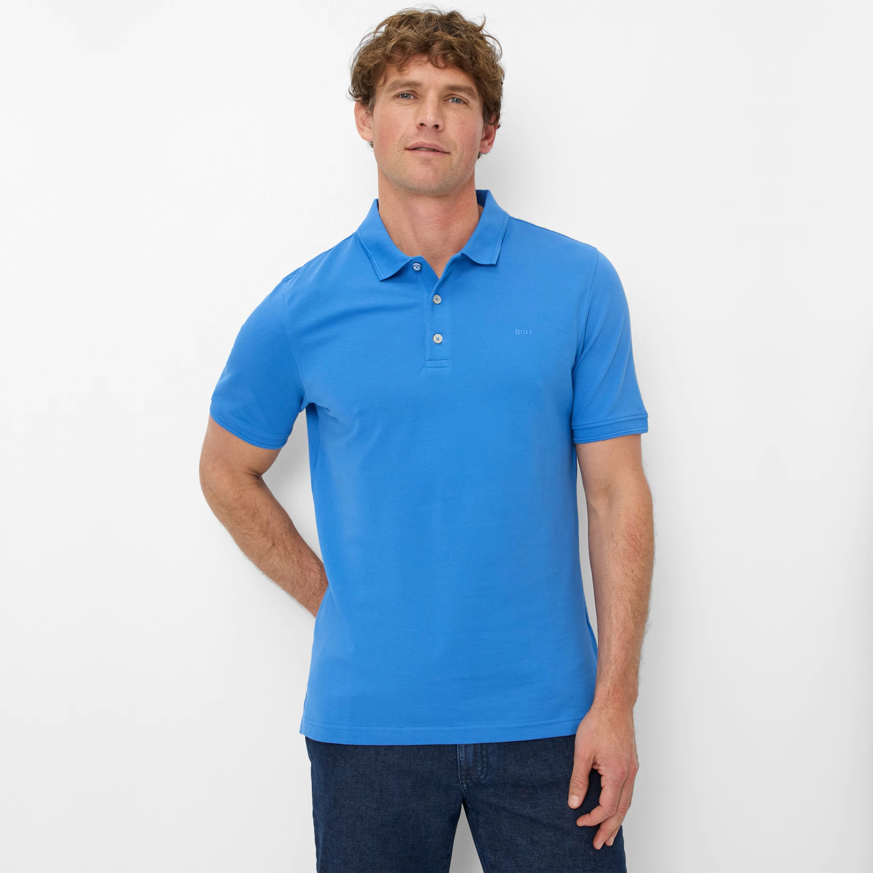 Brax Pete Polo Shirt - Miami Blue