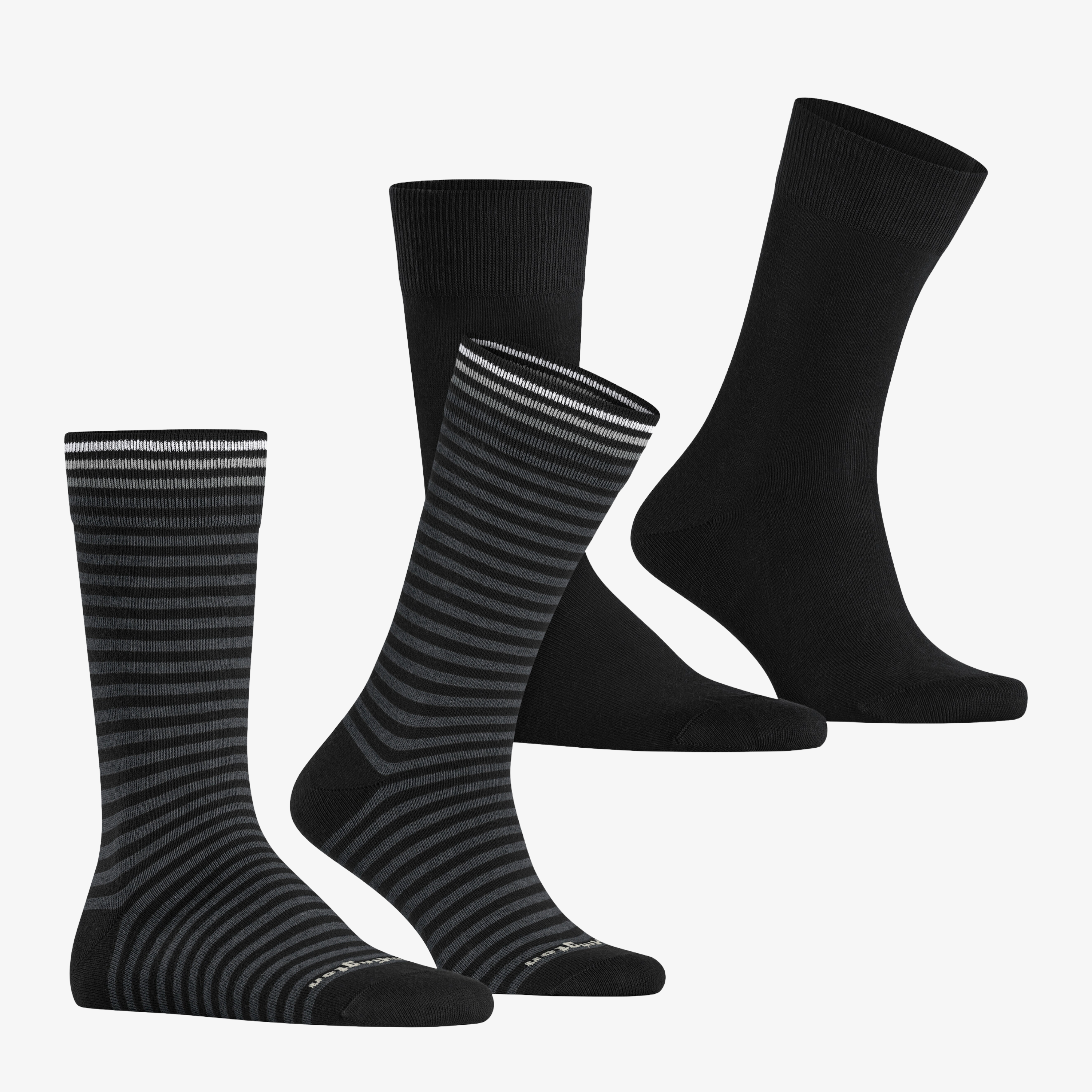 Burlington Everyday Stripe 2 Pack Socks - Black