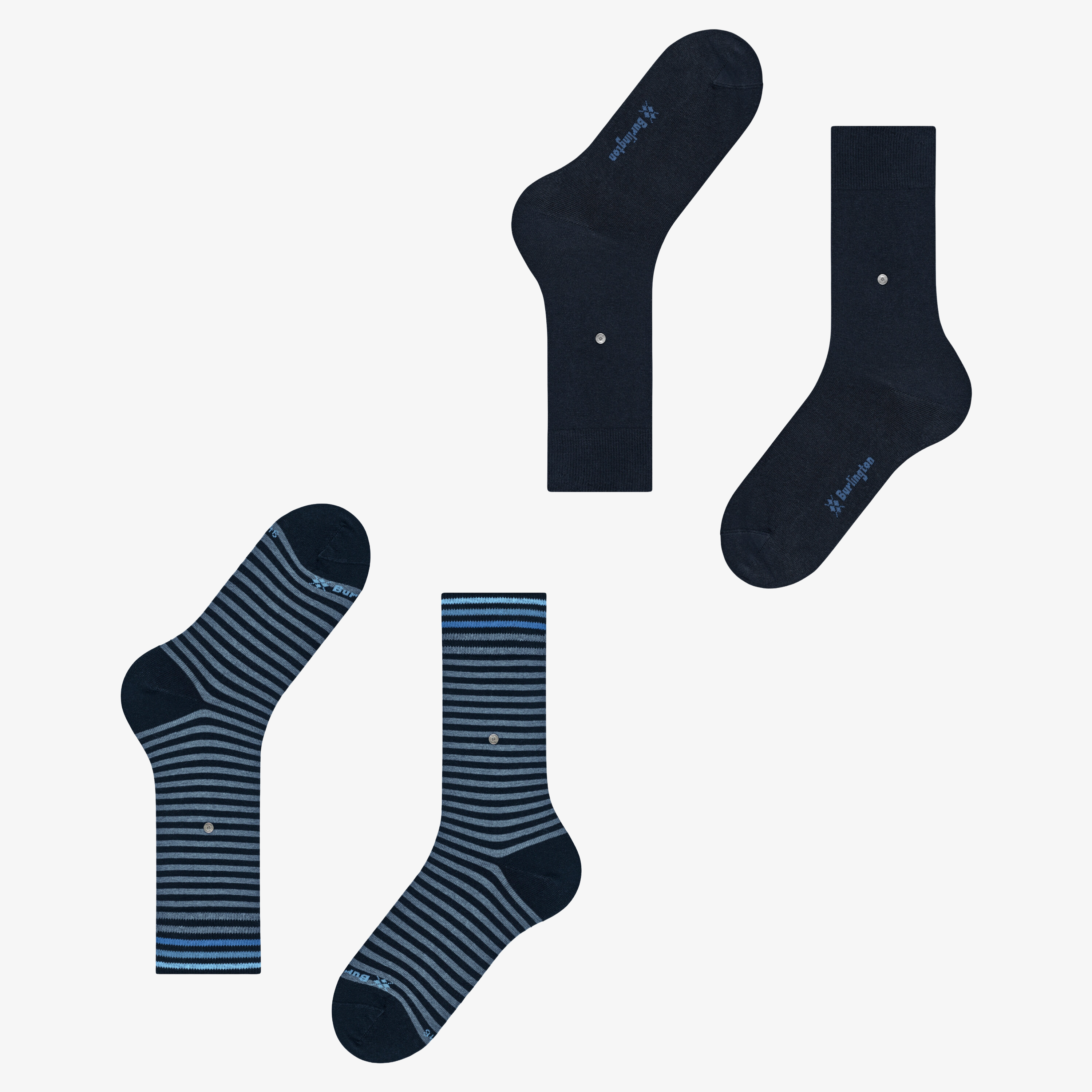 Burlington Everyday Stripe 2 Pack Socks - Marine