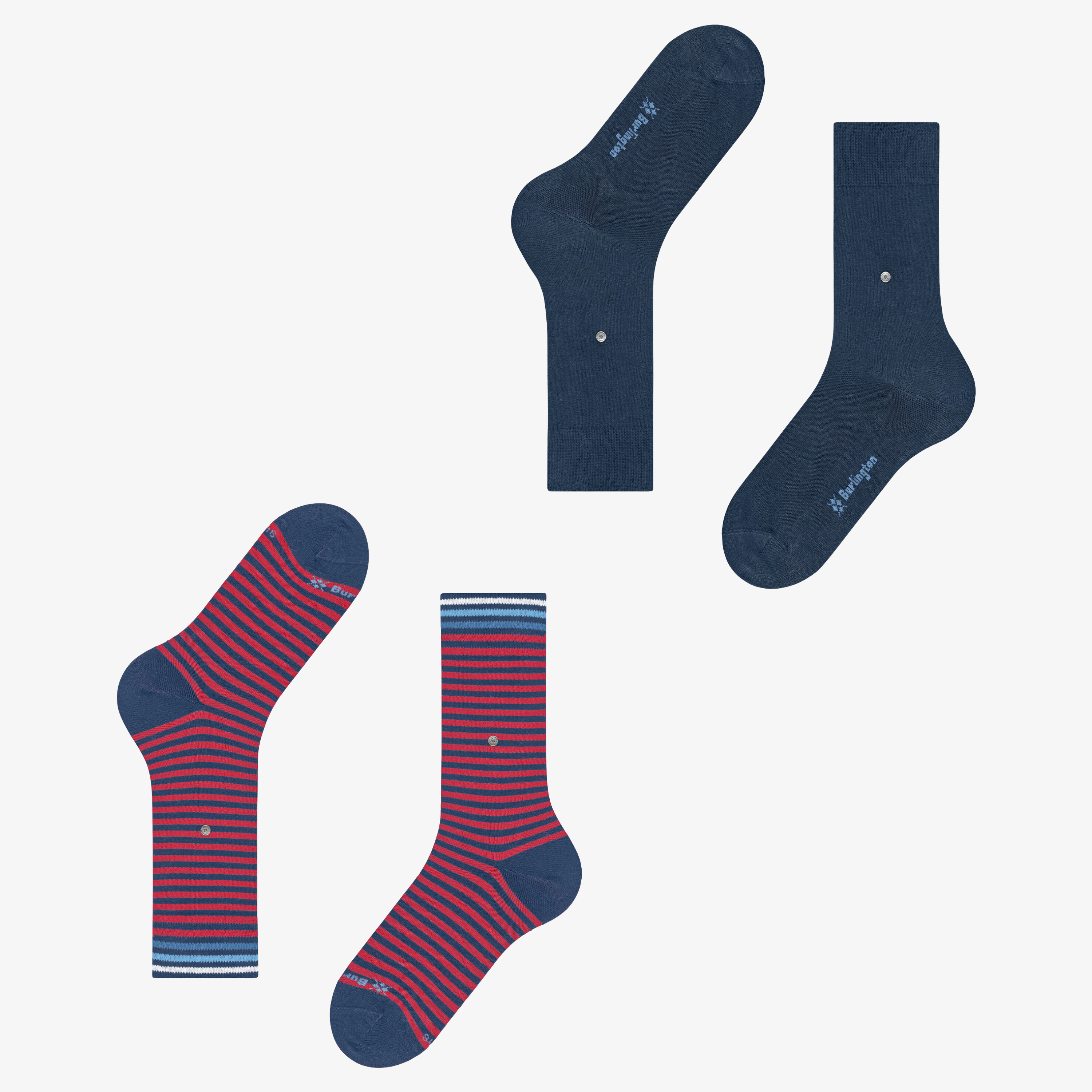 Burlington Everyday Stripe 2 Pack Socks - Blue