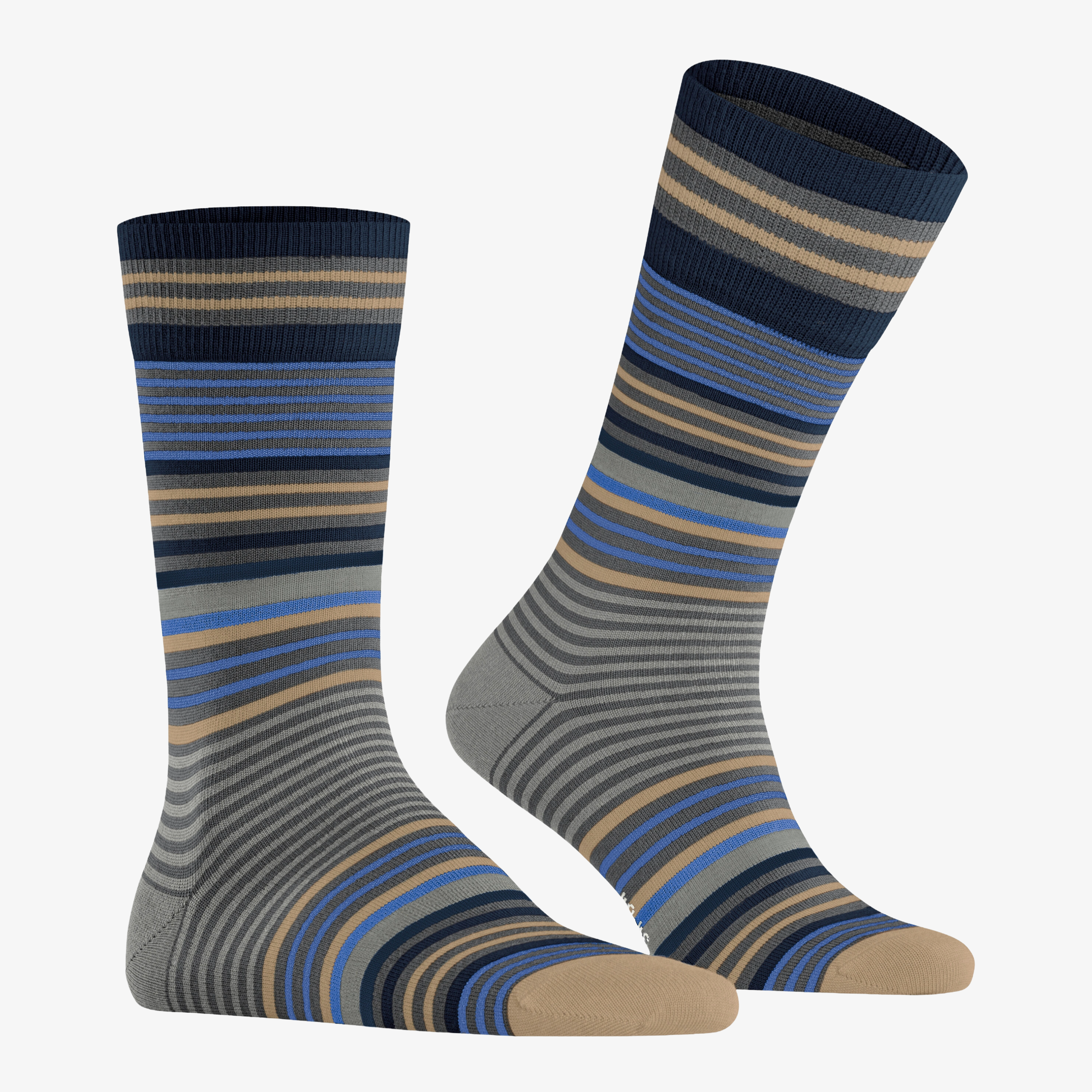 Burlington Stripe Socks - Dark Grey