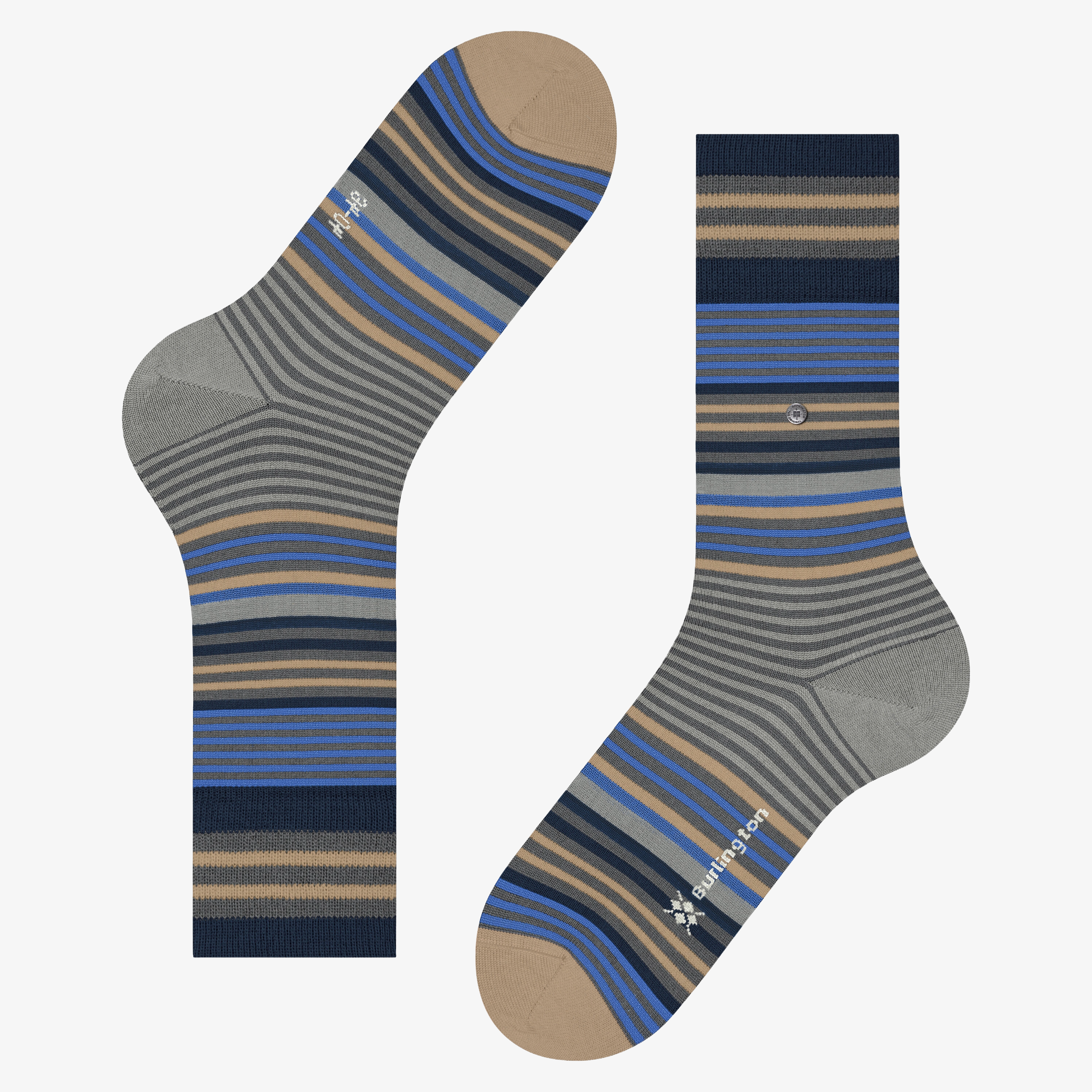 Burlington Stripe Socks - Dark Grey