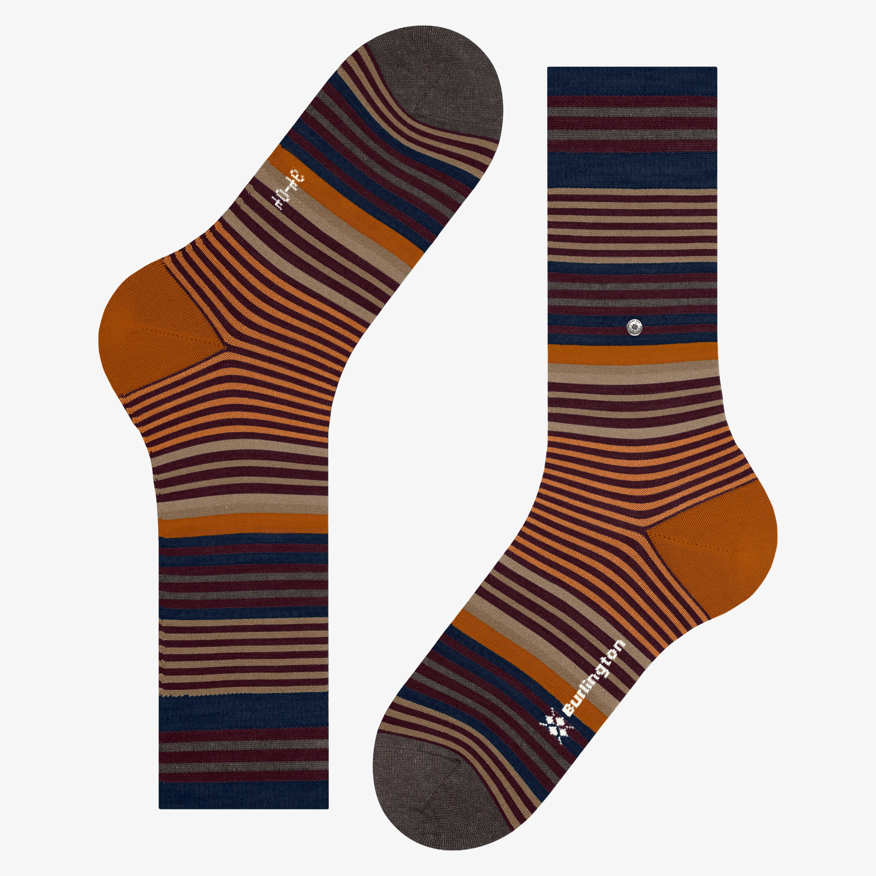 Burlington Stripe Socks - Henna