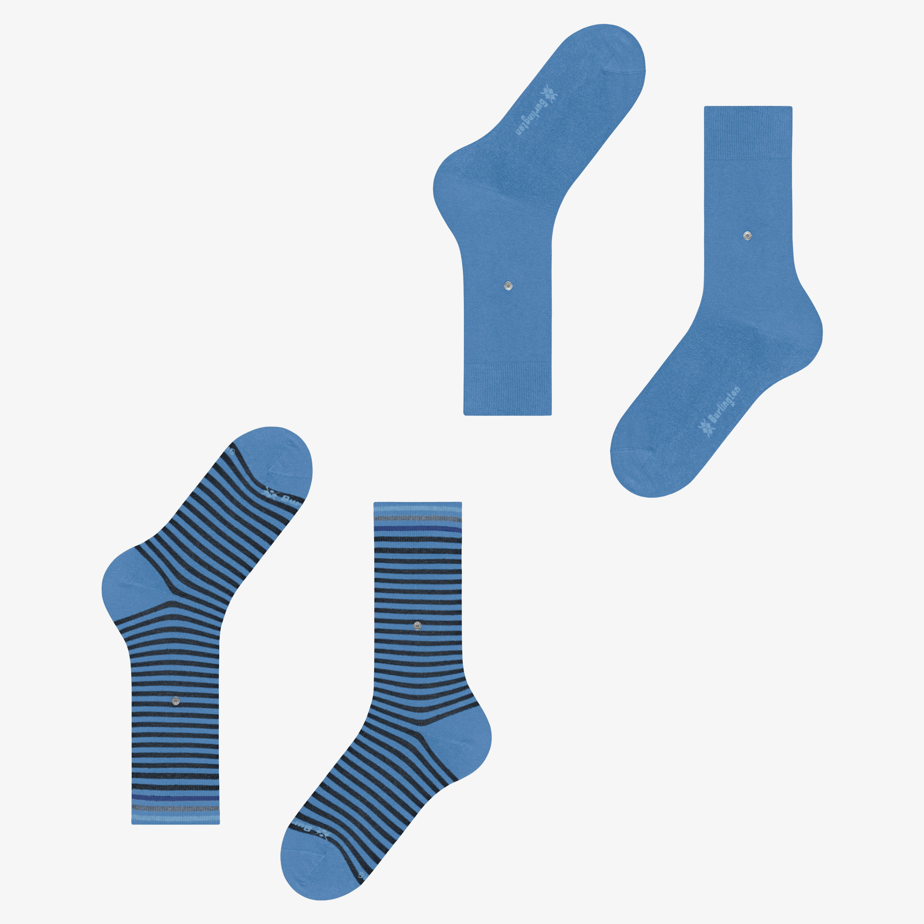 Burlington Everyday Stripe 2 Pack Socks - Blue