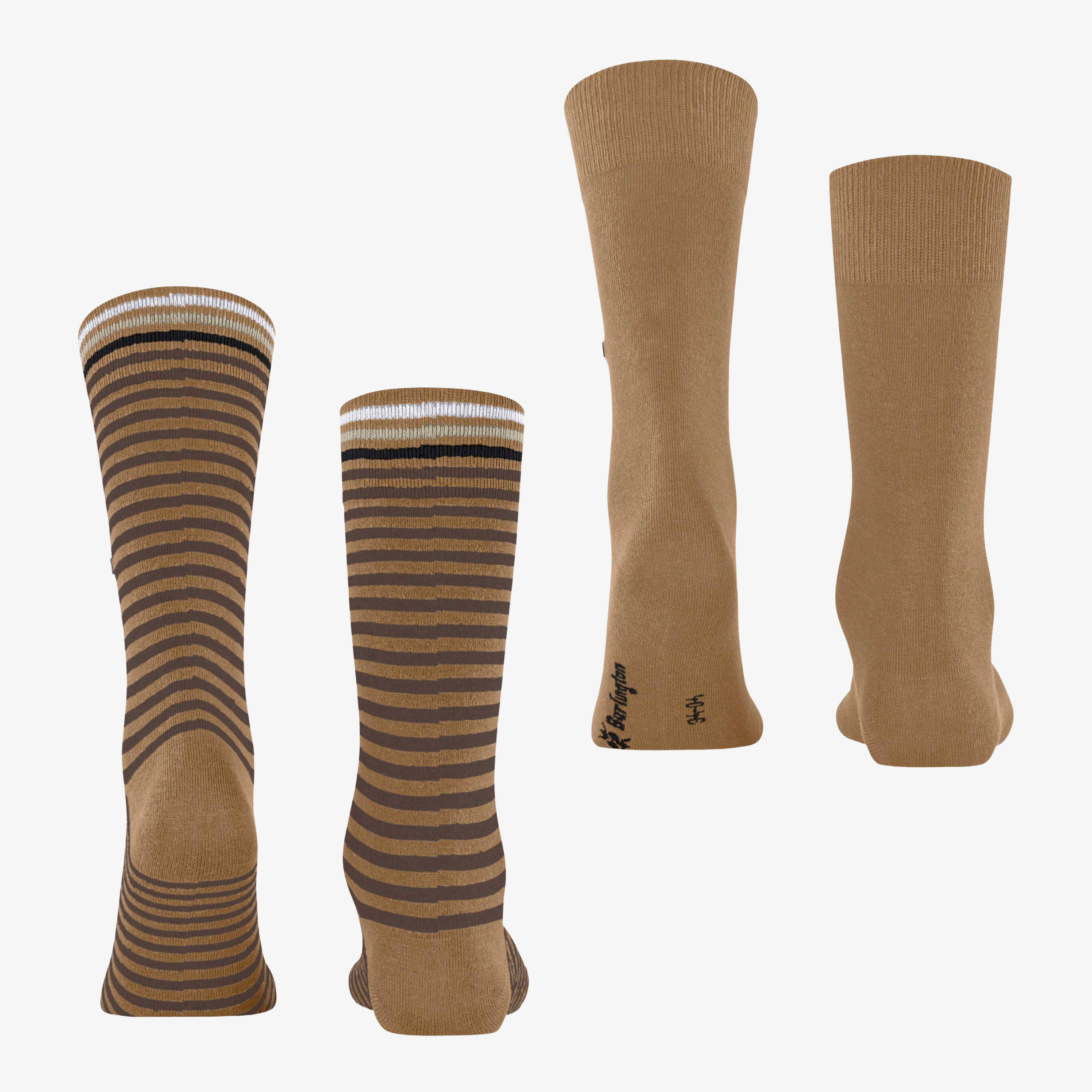 Burlington Everyday Stripe 2 Pack Socks - Brown Sugar