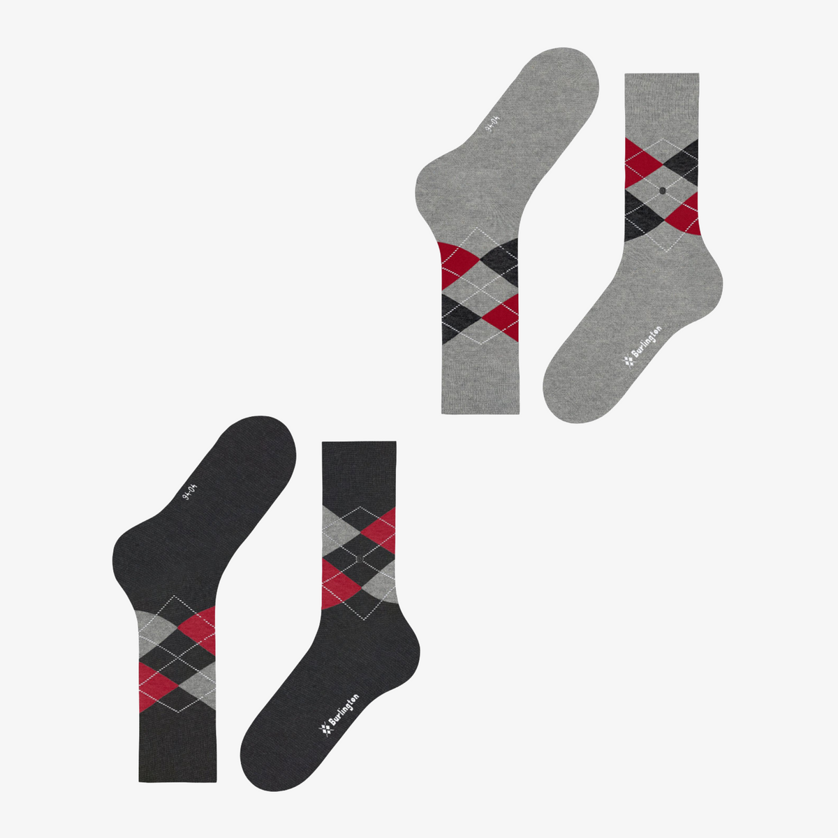 Burlington Everyday Argyle 2 Pack Socks - Oil Melange