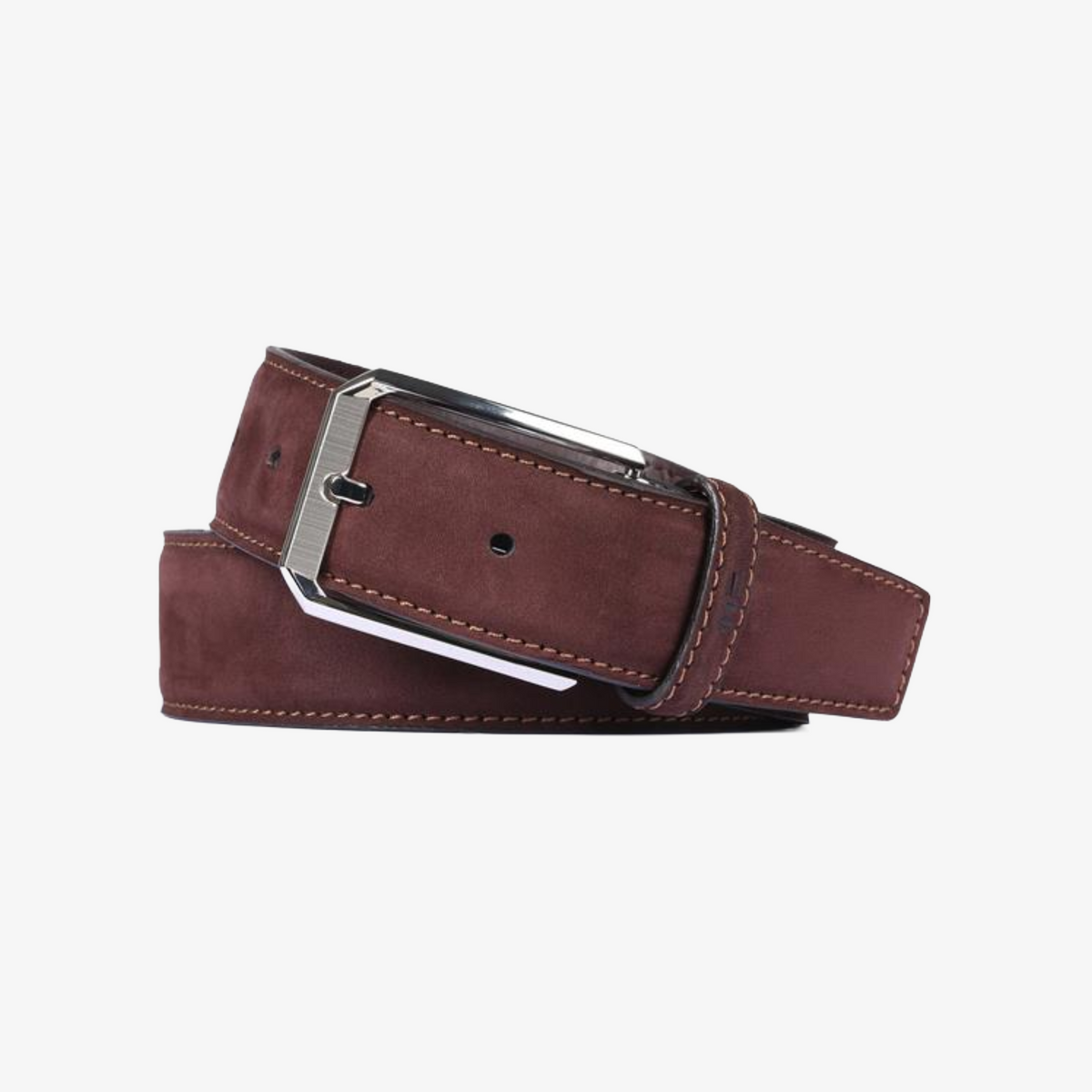 Miguel Bellido 35mm Suede Belt - Dark Brown