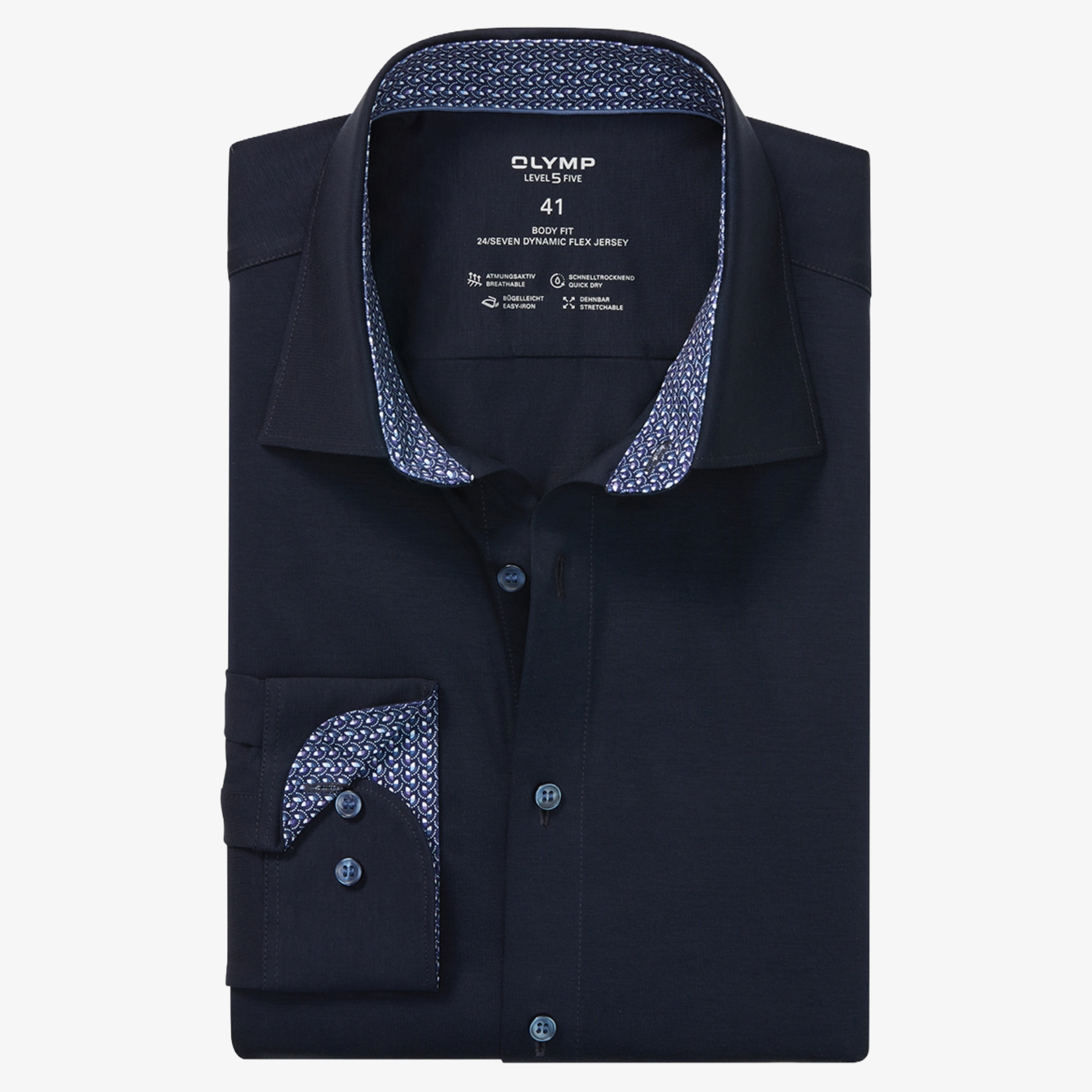 Olymp 24/7 Level 5 Jersey Shirt - Navy